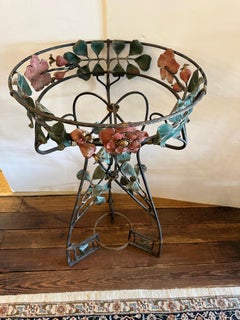 Lovely Vintage Art Nouveau Painted Iron Plant Stand
