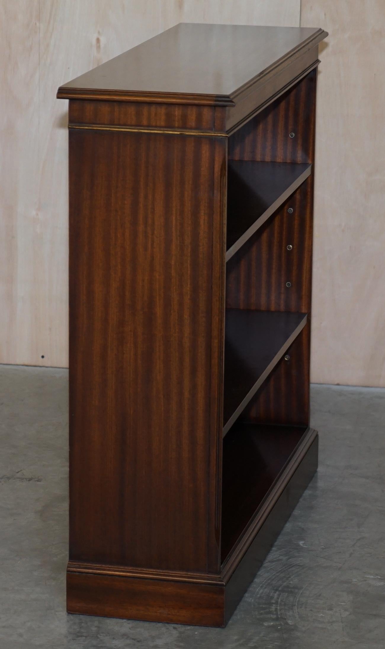 Lovely Vintage Bevan Funnell Flamed Hardwood Dwarf Open Library Bookcase 2