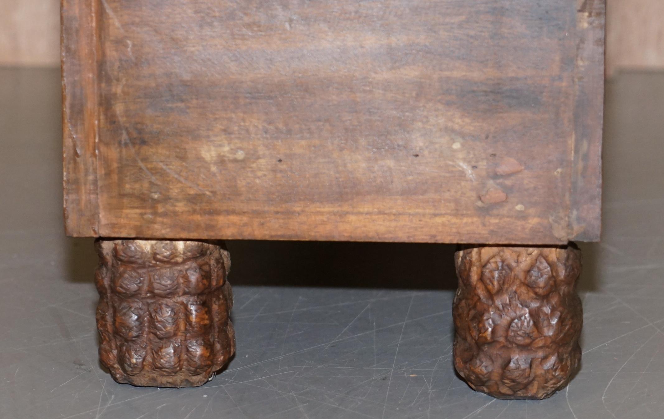 Lovely Vintage Black Forest Wood Bear Bench with Internal Storage Part of Suite 6