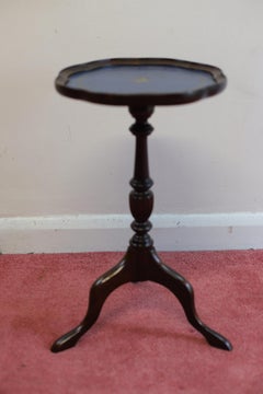 Lovely vintage blue leather top wine table