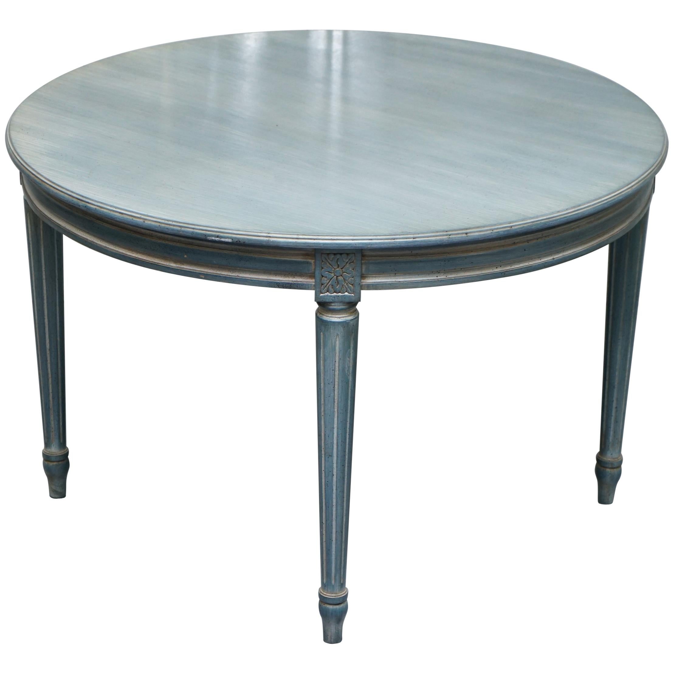 Lovely Vintage Blue Round Dining Occasional Centre Table to Seat Four ...