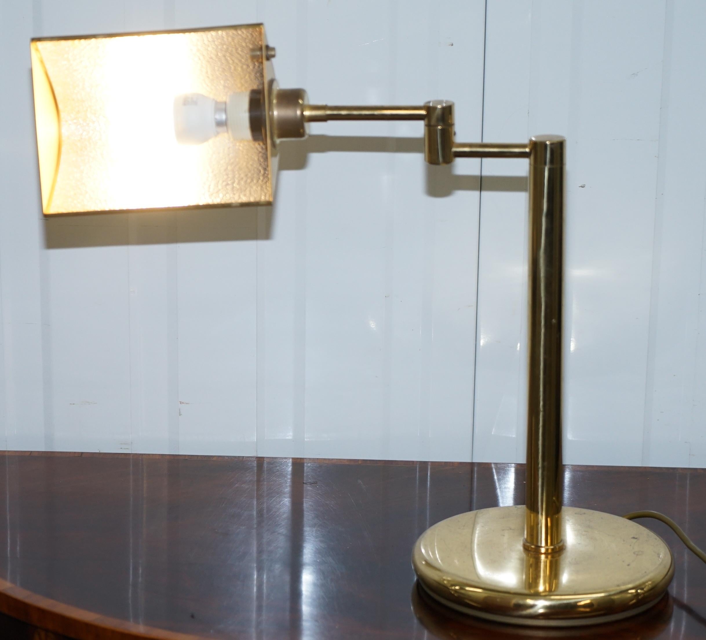 Lovely Vintage Brass Bankers Lamp with Articulated Adjustable Angle Poise Arm 4