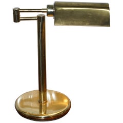 Lovely Vintage Brass Bankers Lamp with Articulated Adjustable Angle Poise Arm