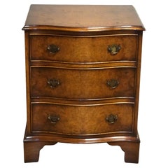 Lovely Vintage Burr Walnut Bevan Funnell Serpentine Fronted Chest of Drawers