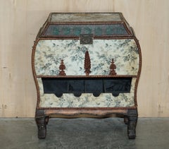 Lovely Vintage Chinese Wine Side Table Cabinet with Bottle & Glass Storage