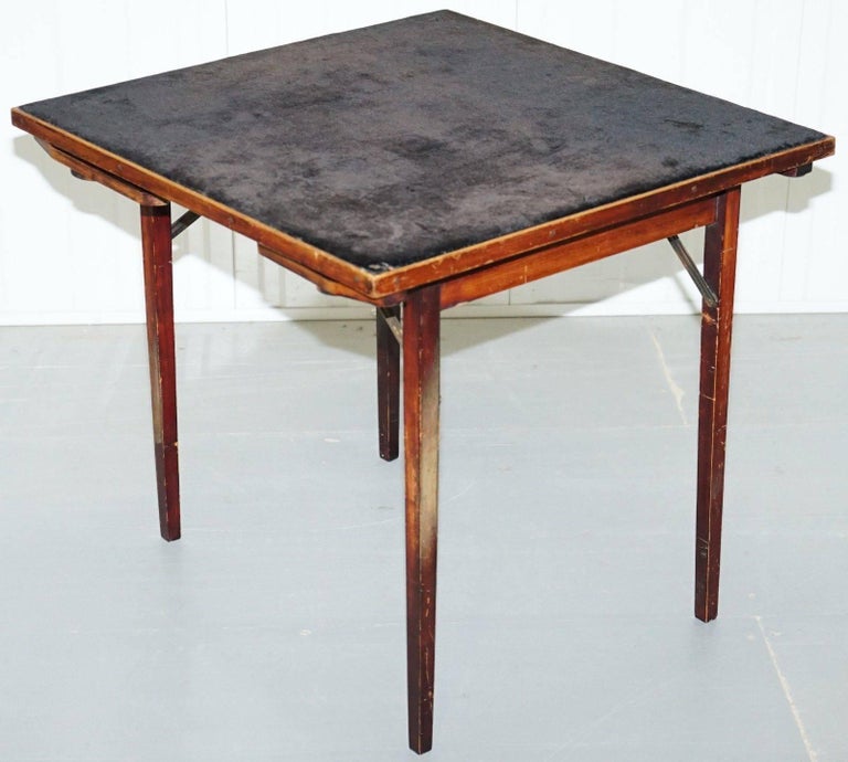 Lovely Vintage Edwardian Folding Card Table Fully Stamped Registered x
