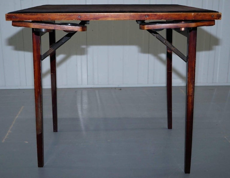 Lovely Vintage Edwardian Folding Card Table Fully Stamped Registered x