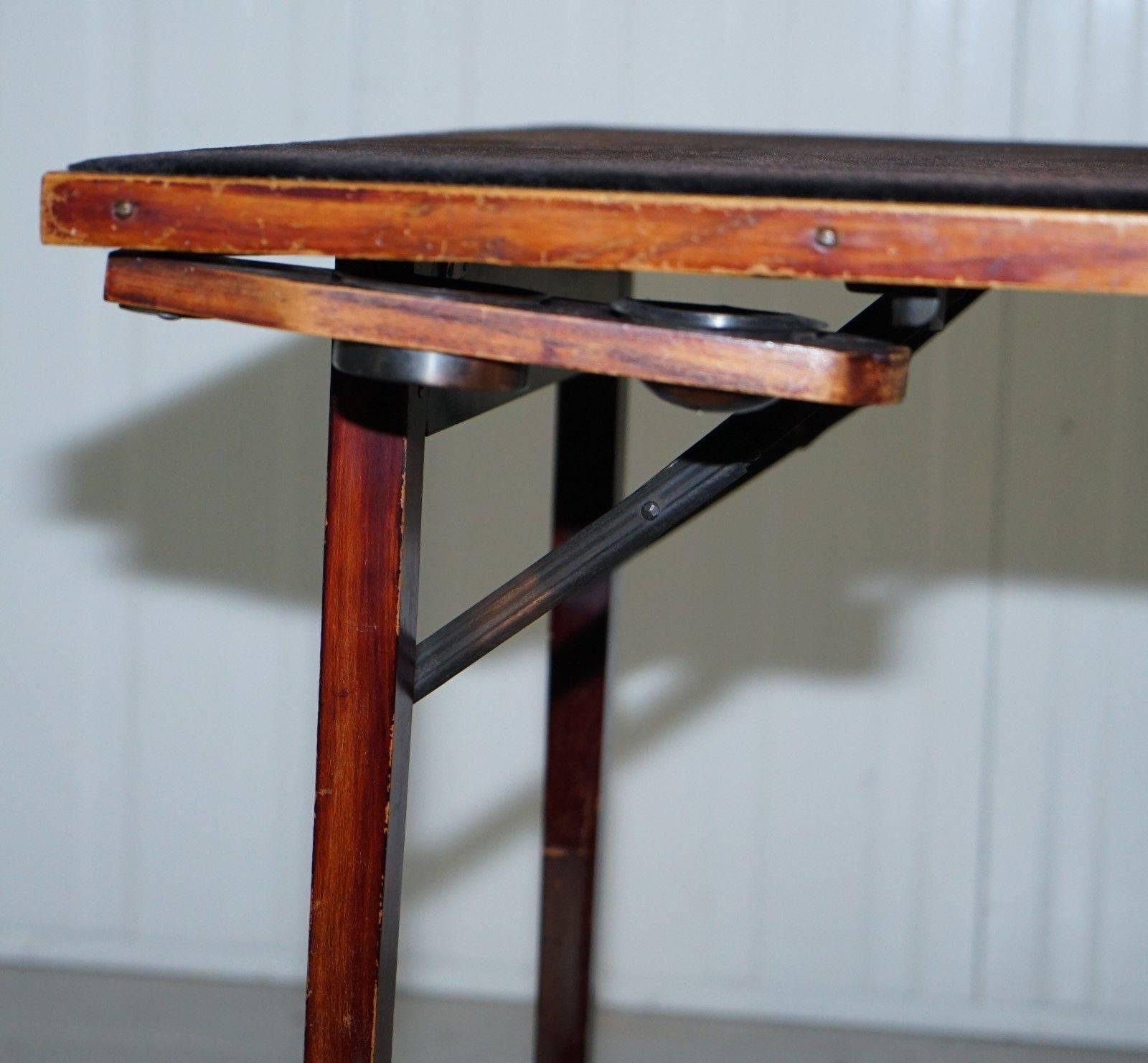 20th Century Lovely Vintage Edwardian Folding Card Table Fully Stamped Registered x Trademark