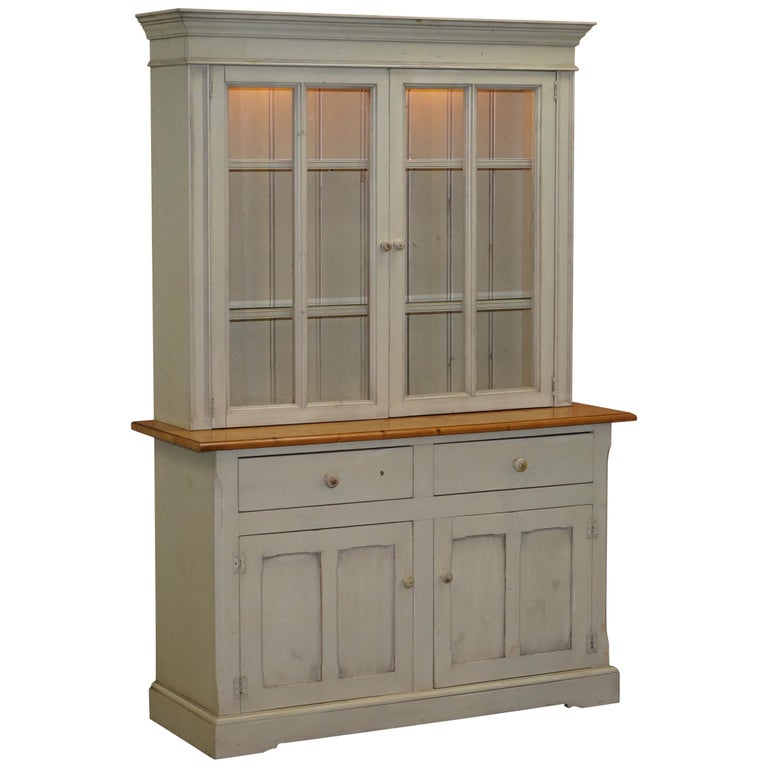 Lovely Vintage Farmhouse Country Welsh Dresser Bookcase With Built
