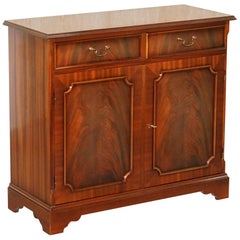 Lovely Vintage Flamed Mahogany Twin Drawer Cupboard Very Utilitarian Piece Lovely Vintage Flamed Mahogany Twin Drawer Cupboard Very Utilitarian Piece