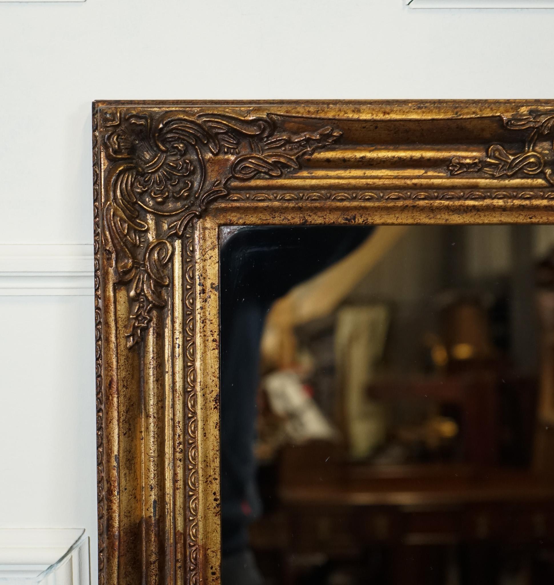 Hand-Crafted LOVELY VINTAGE FRENCH GOLD GILTED WALL MIRROR j1 For Sale
