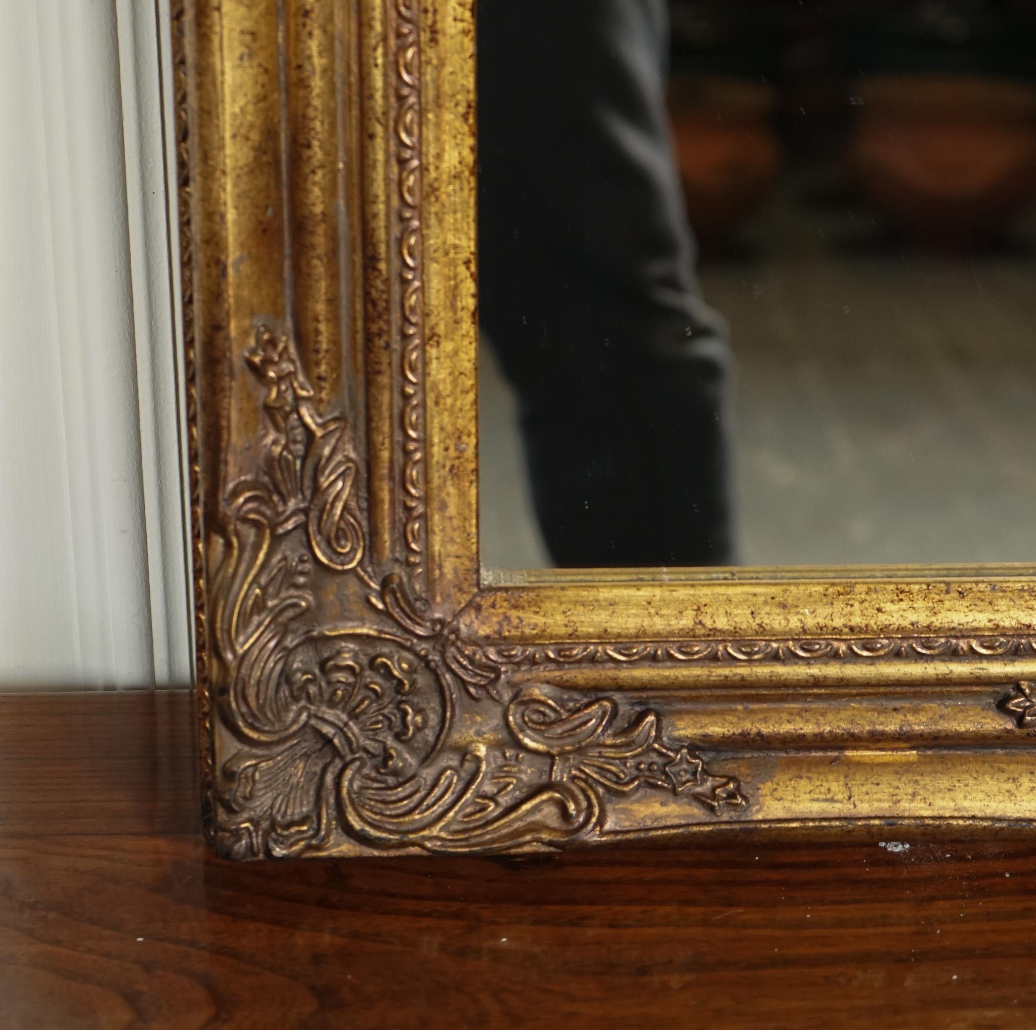 20th Century LOVELY VINTAGE FRENCH GOLD GILTED WALL MIRROR j1 For Sale