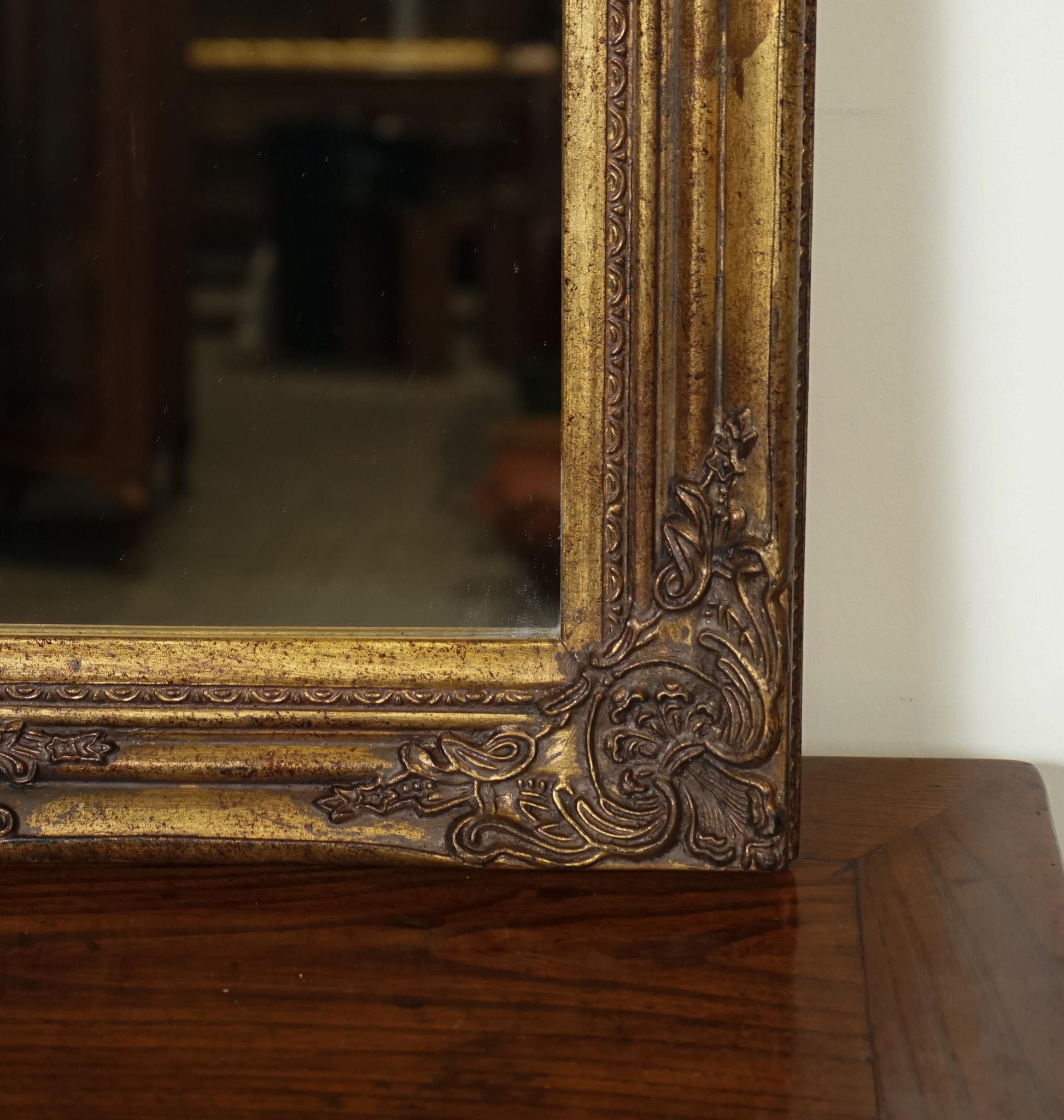 Mirror LOVELY VINTAGE FRENCH GOLD GILTED WALL MIRROR j1 For Sale