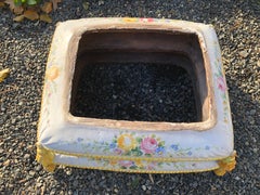 Lovely Vintage Garden Stool in Stacked Cushion Motife