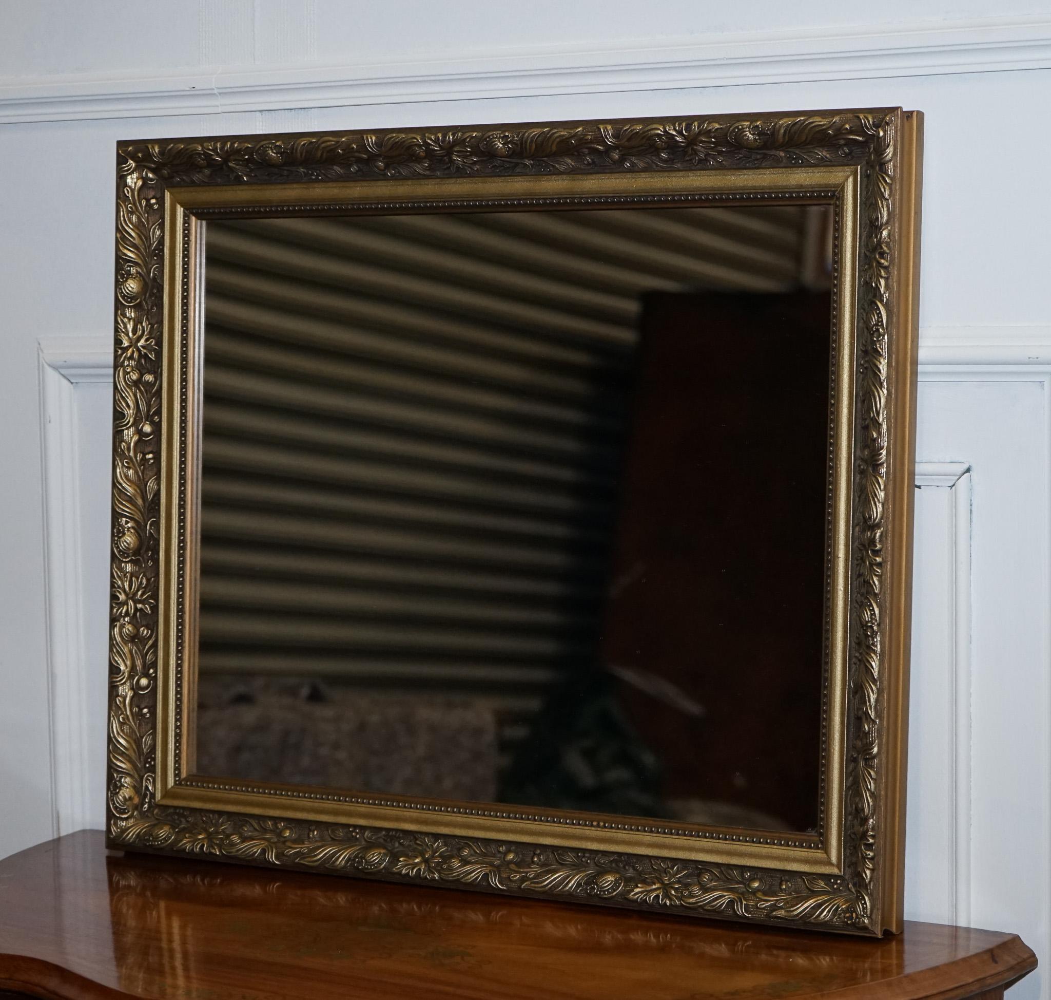 British LOVELY VINTAGE GOLD ORNATE BEVELLED WALL MiRROR For Sale