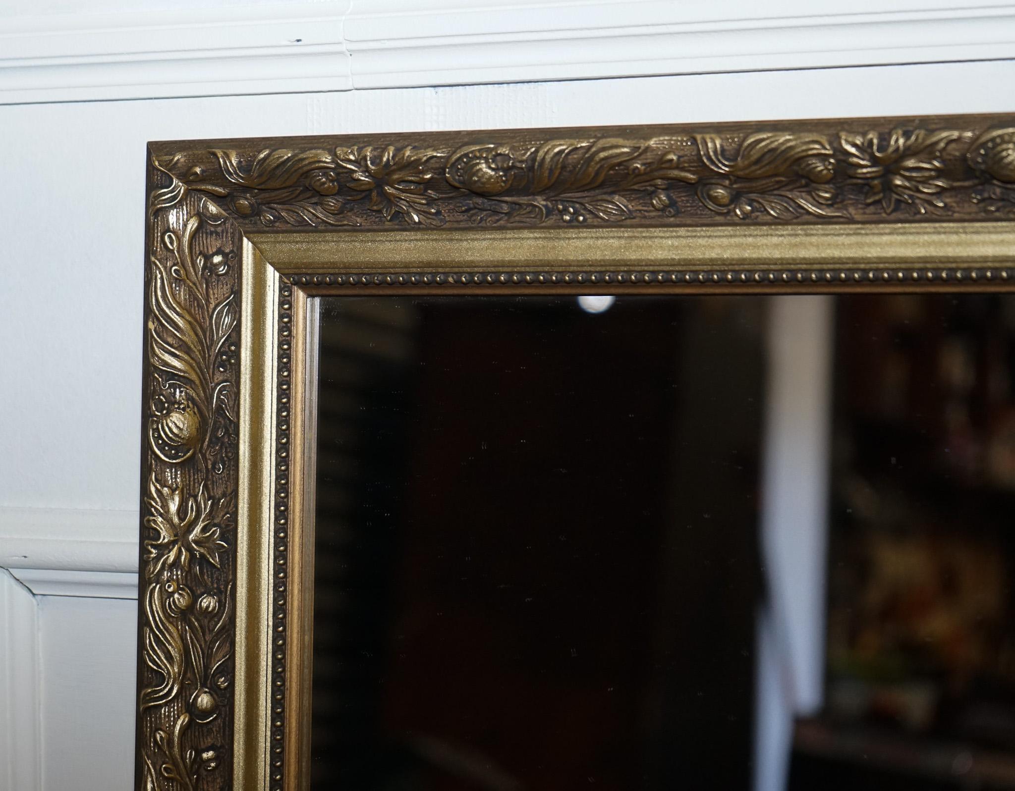 Hand-Crafted LOVELY VINTAGE GOLD ORNATE BEVELLED WALL MiRROR For Sale