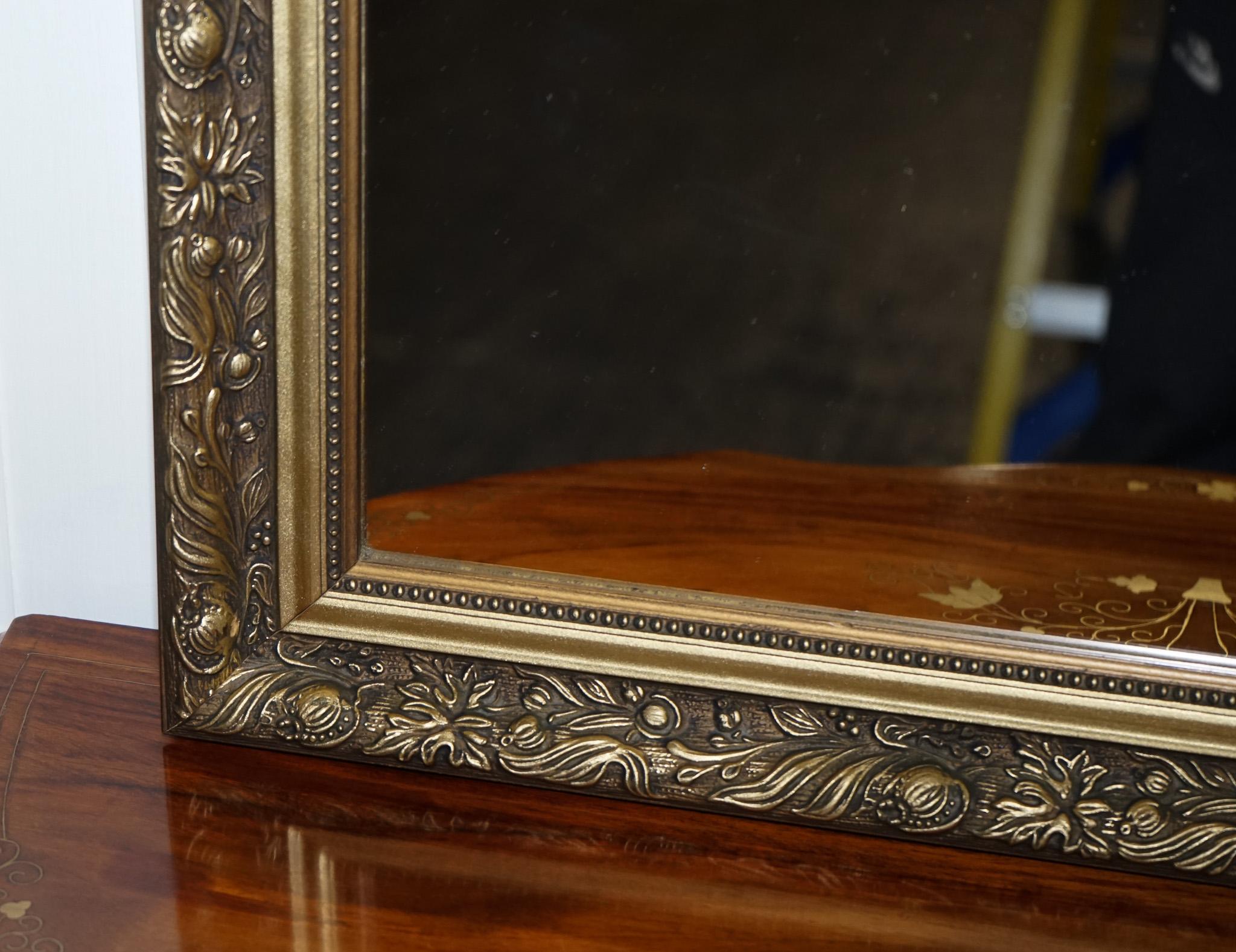 20th Century LOVELY VINTAGE GOLD ORNATE BEVELLED WALL MiRROR For Sale