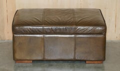 LOVELY ViNTAGE HALO REGGIO GROUCHO BROWN LEATHER STORAGE TRUNK OTTOMAN FOOTSTOOL