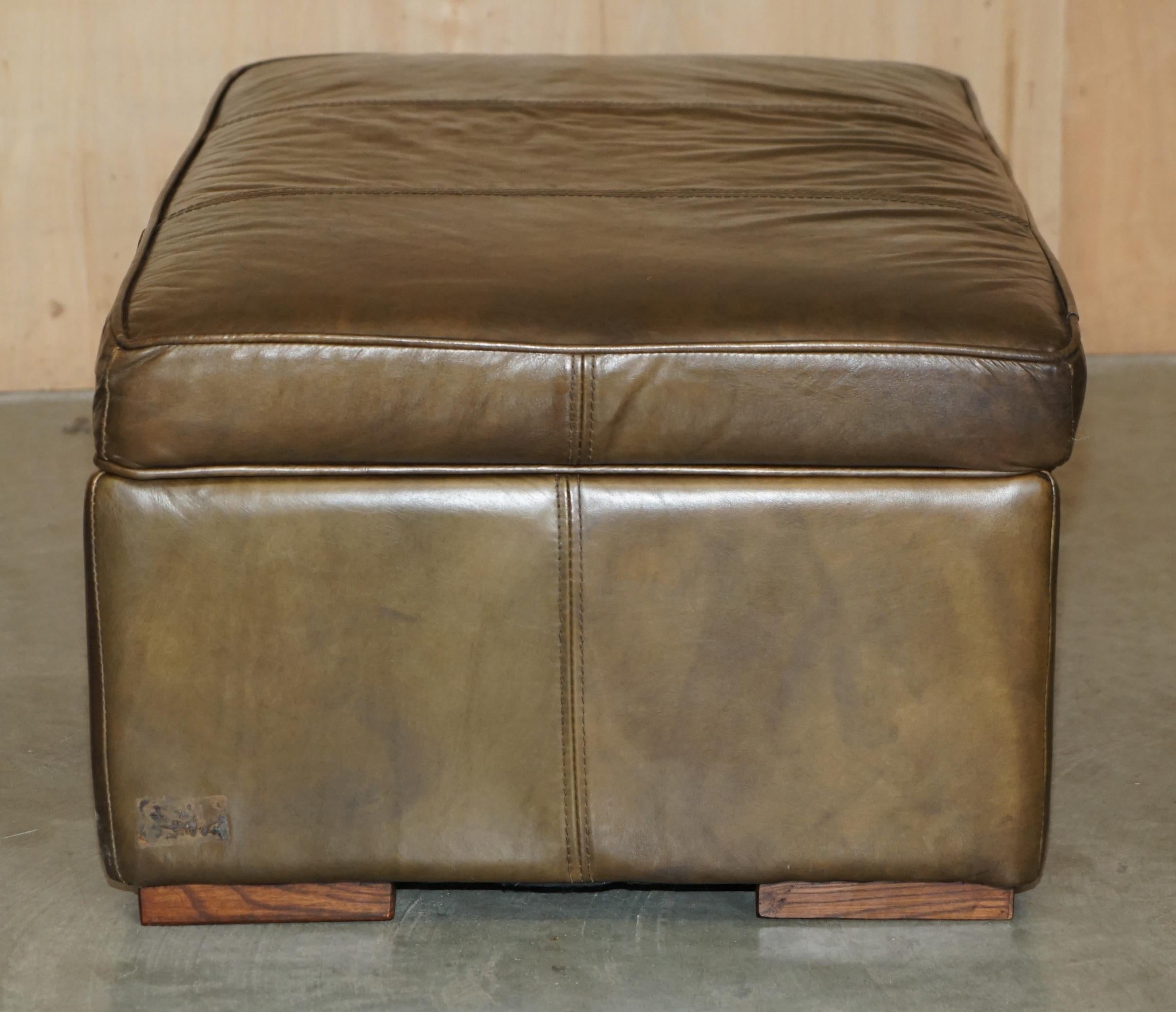 LOVELY ViNTAGE HALO REGGIO GROUCHO CUERO MARRON GUARDABARROS OTTOMAN FOOTSTOOL Cuero en venta