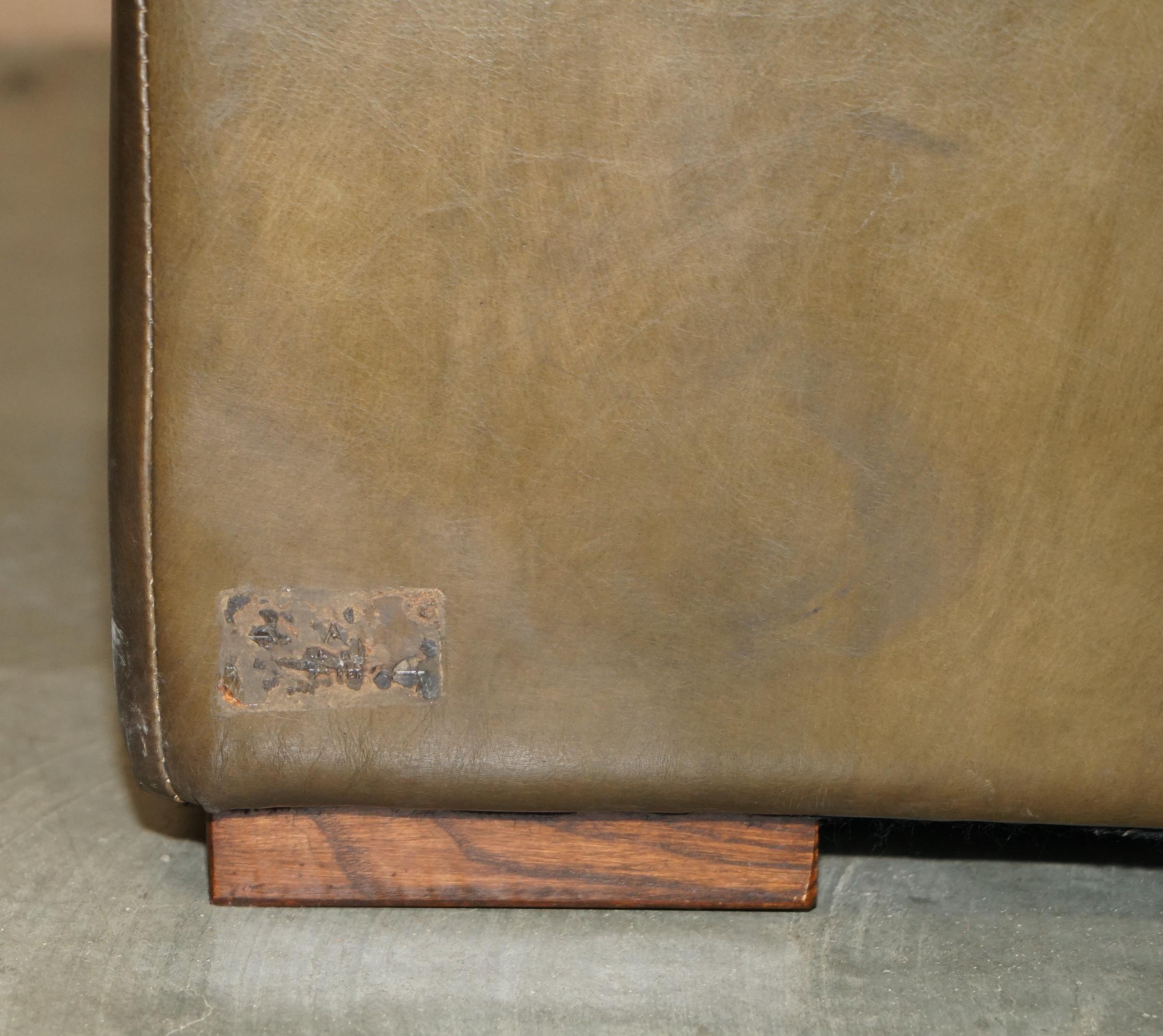 LOVELY ViNTAGE HALO REGGIO GROUCHO CUERO MARRON GUARDABARROS OTTOMAN FOOTSTOOL en venta 1