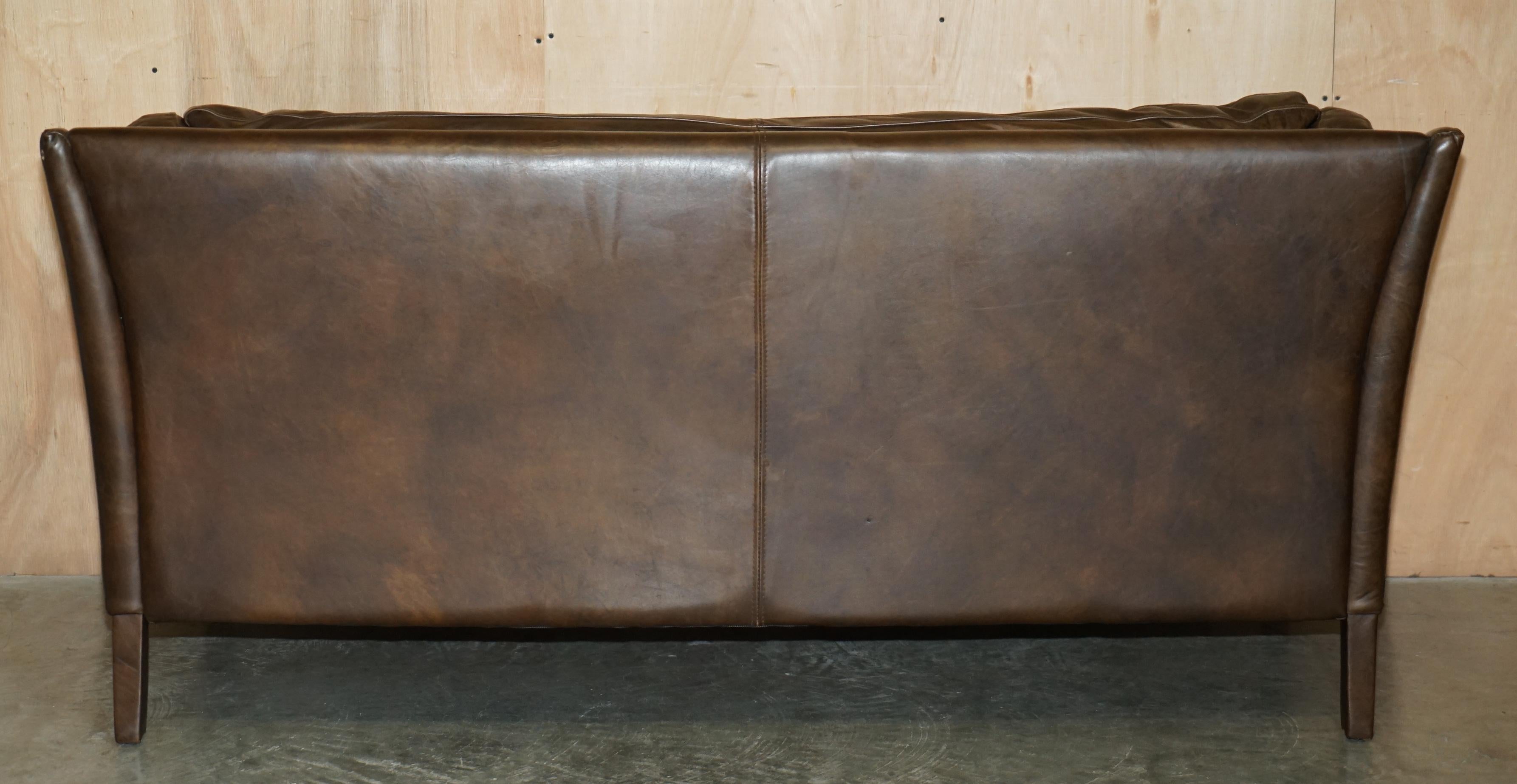 LOVELY ViNTAGE HALO REGGIO TIMOTHY OULTON BROWN LEATHER SOFA im Angebot 6