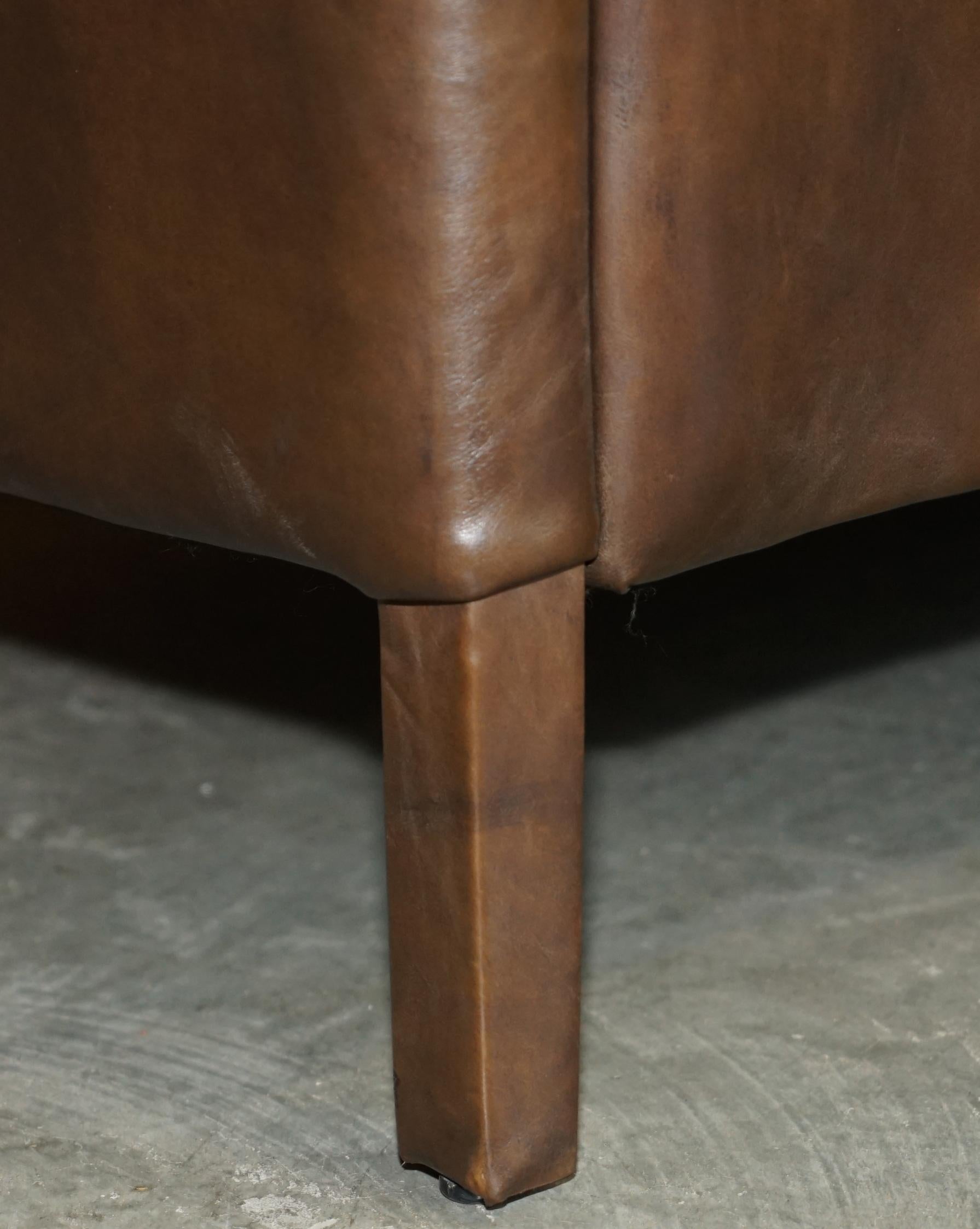 LOVELY ViNTAGE HALO REGGIO TIMOTHY OULTON BROWN LEATHER SOFA im Angebot 7