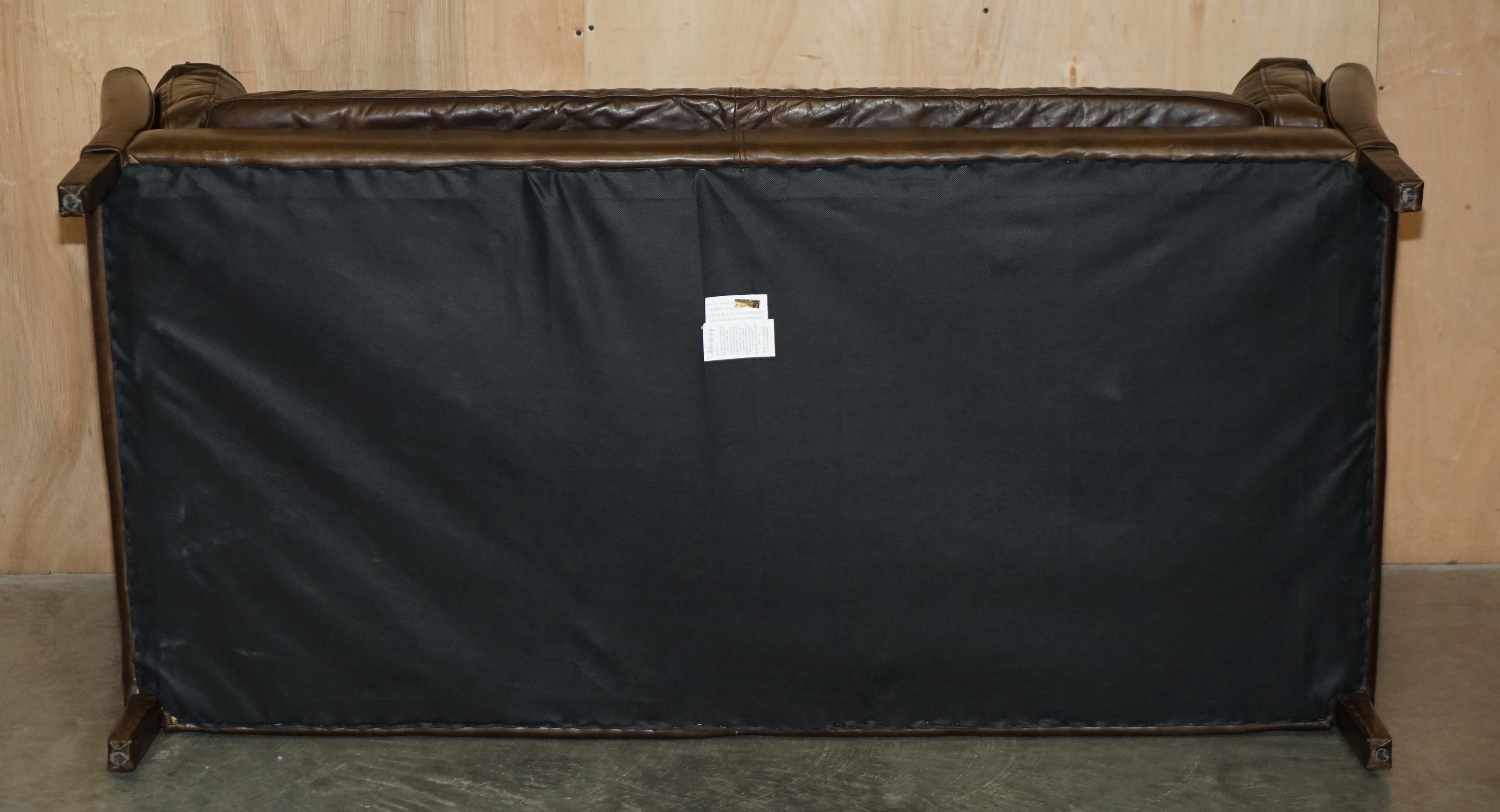 LOVELY ViNTAGE HALO REGGIO TIMOTHY OULTON BROWN LEATHER SOFA im Angebot 9