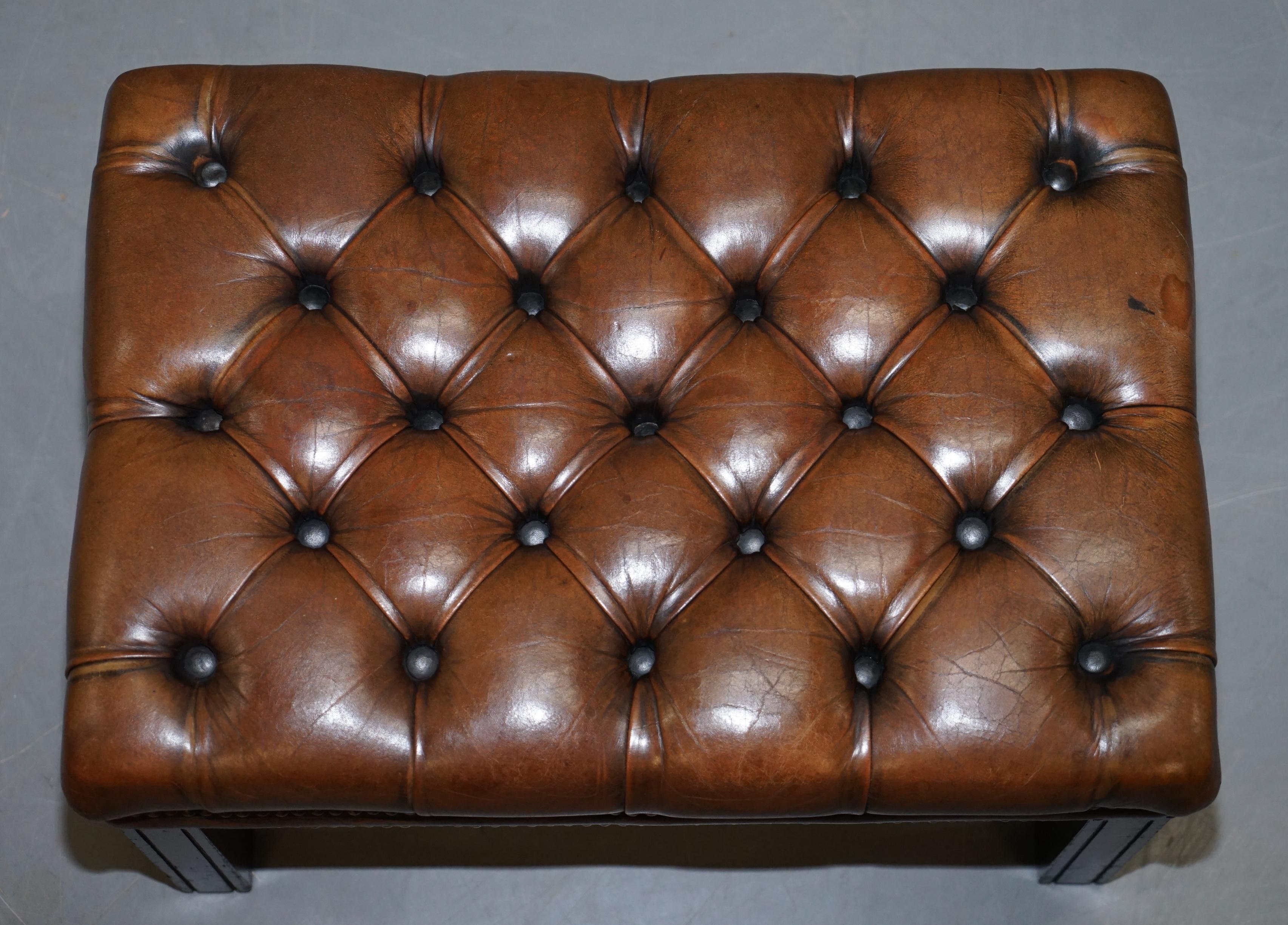 vintage leather footstool