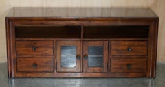 LOVELY VINTAGE HARDWOOD MILITARY CAMPAIGN STYLE SiDEBOARD TV MEDIA UNIT PART SET