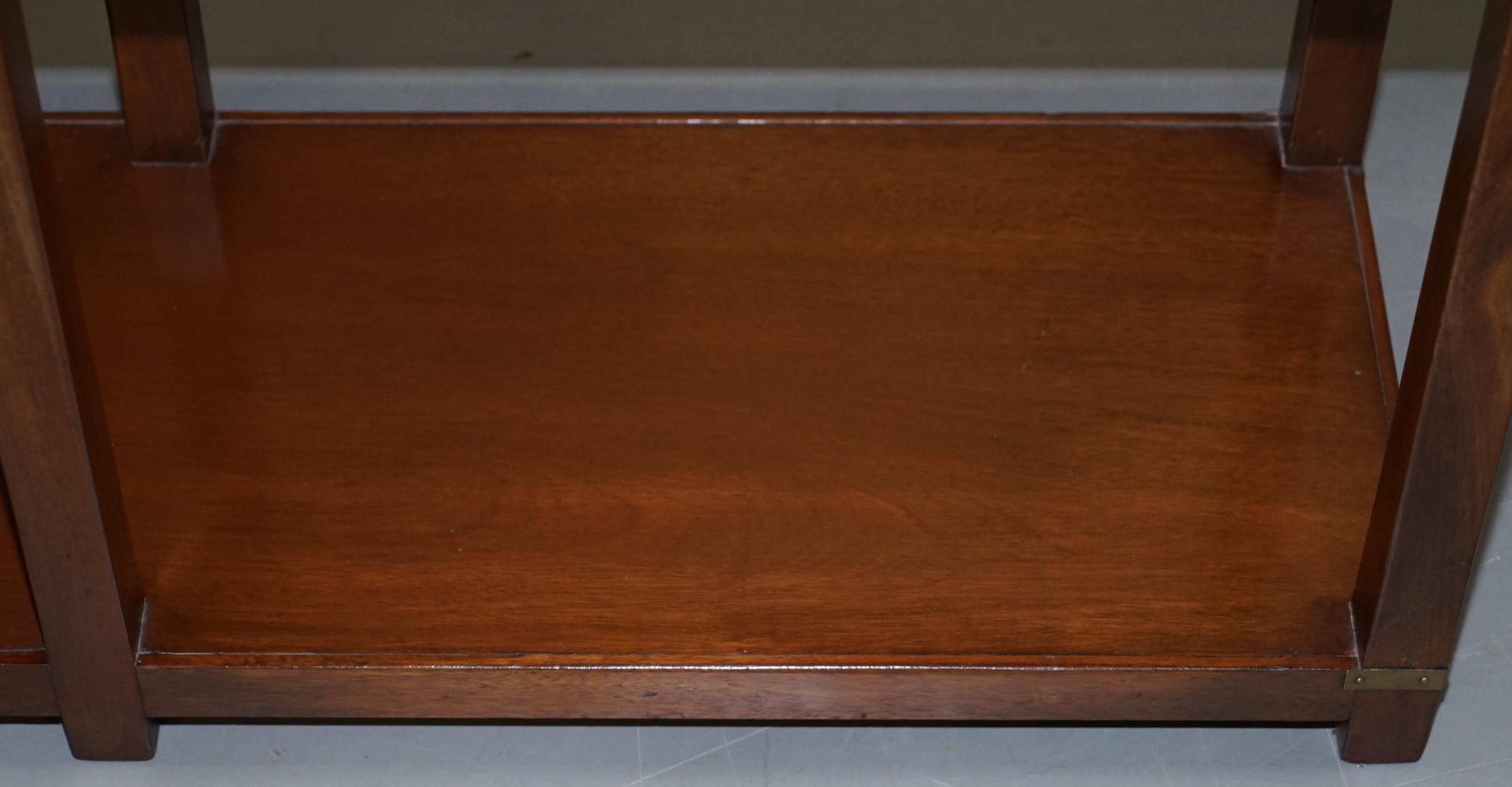 Lovely Vintage Harrods London Kennedy Military Campaign Console Table Drawers 2