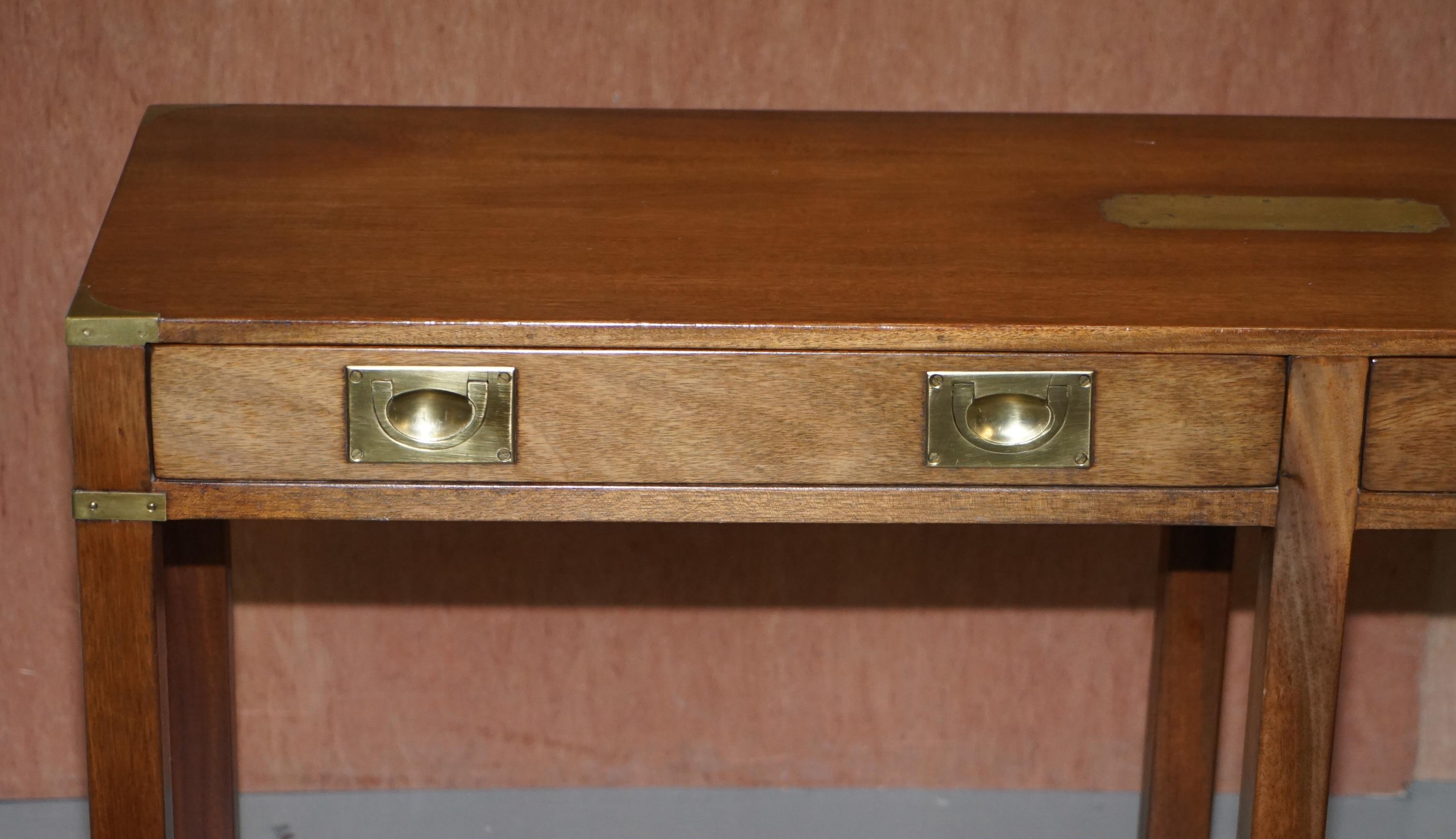 Brass Lovely Vintage Harrods London Kennedy Military Campaign Console Table Drawers