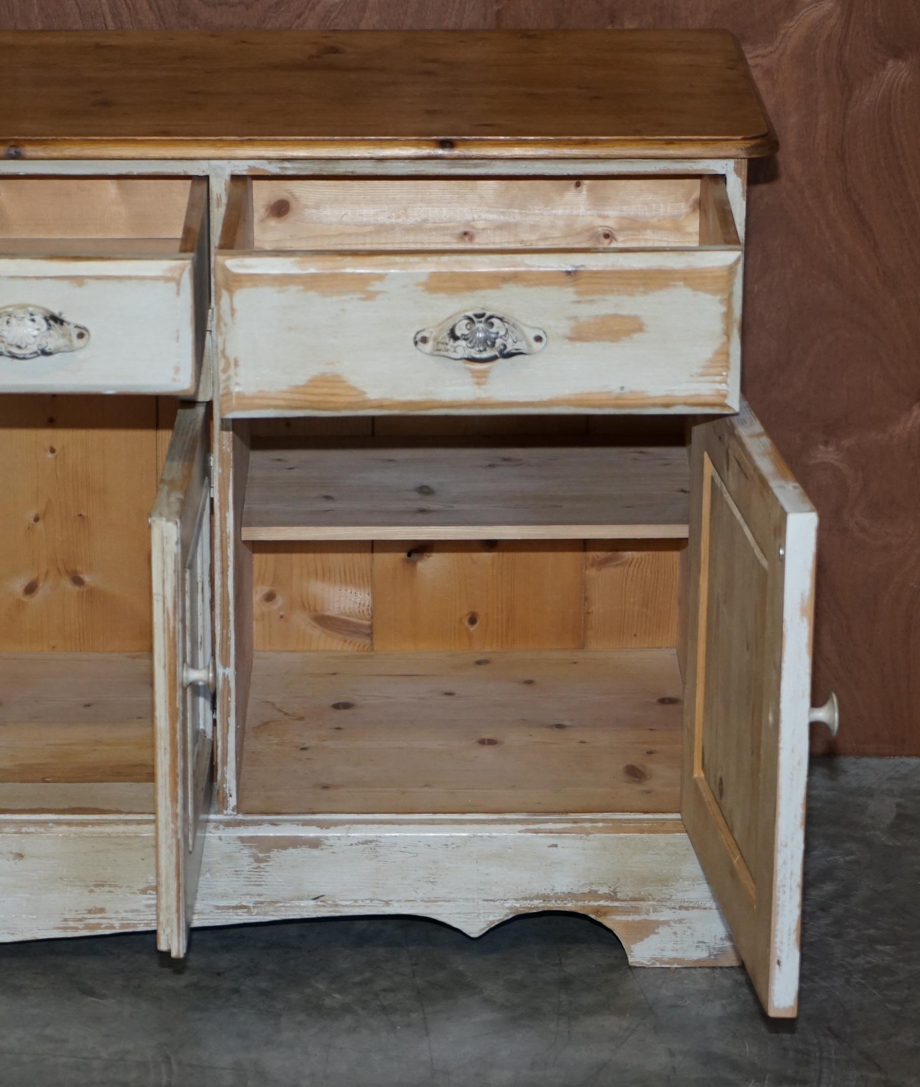 Lovely Vintage Hungarian Hand Painted and Antiqued Sideboard with Drawers For Sale 10