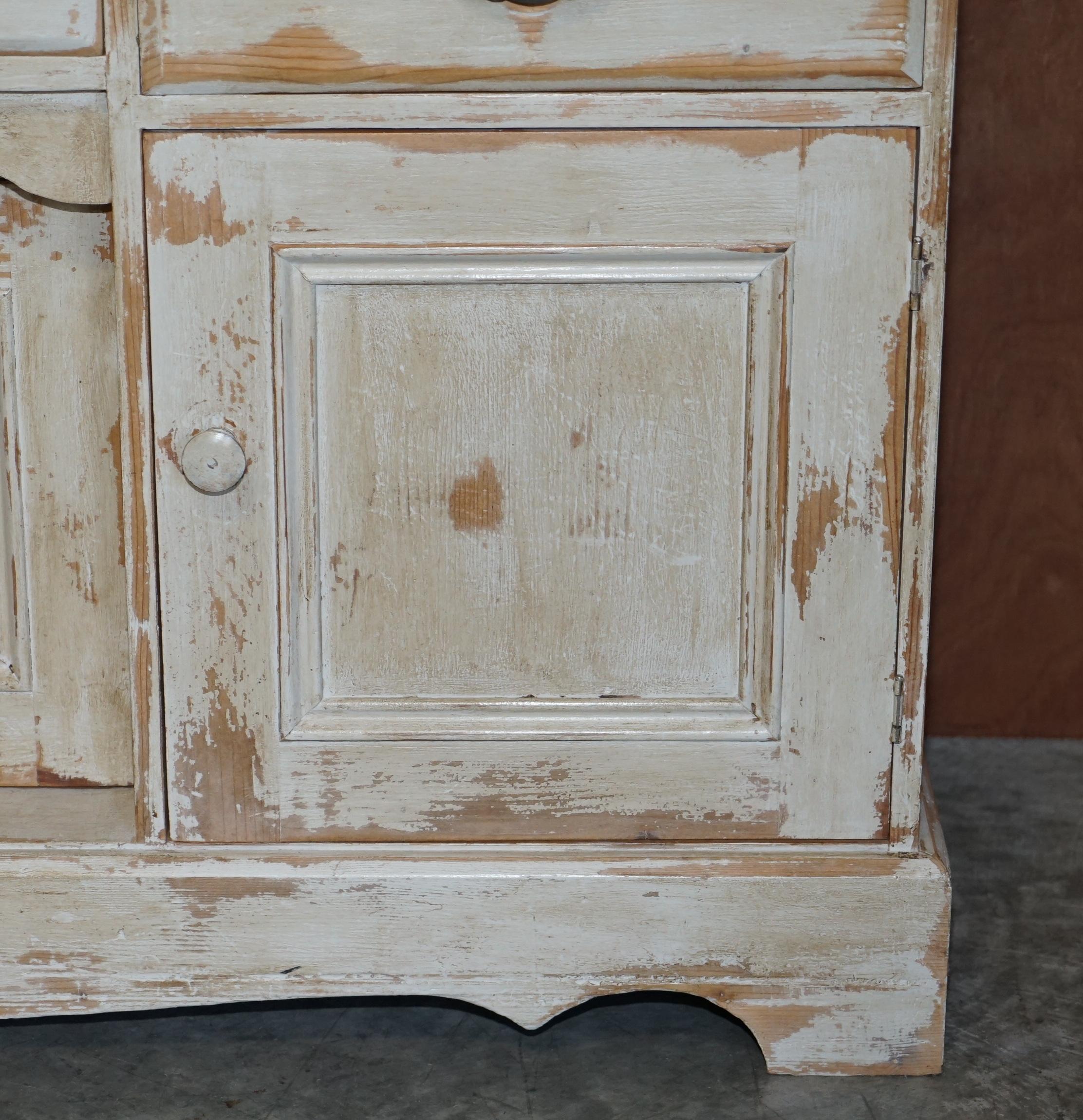 20th Century Lovely Vintage Hungarian Hand Painted and Antiqued Sideboard with Drawers For Sale