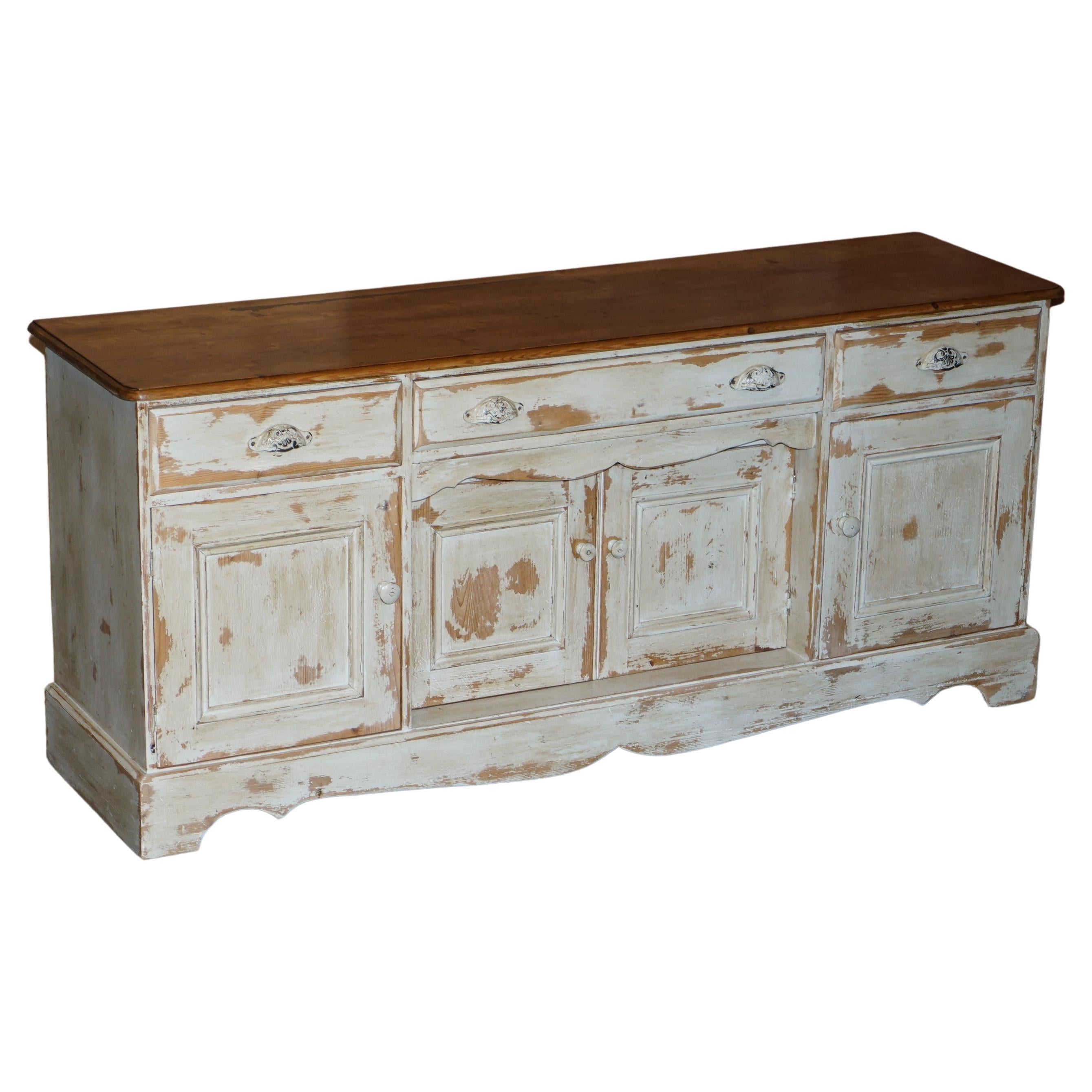 Lovely Vintage Hungarian Hand Painted and Antiqued Sideboard with Drawers