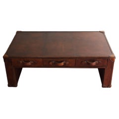 Lovely Vintage Leather Coffee Table 