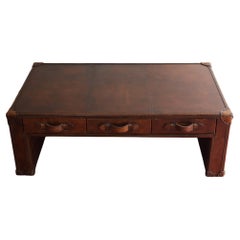 Lovely Vintage Leather Coffee Table