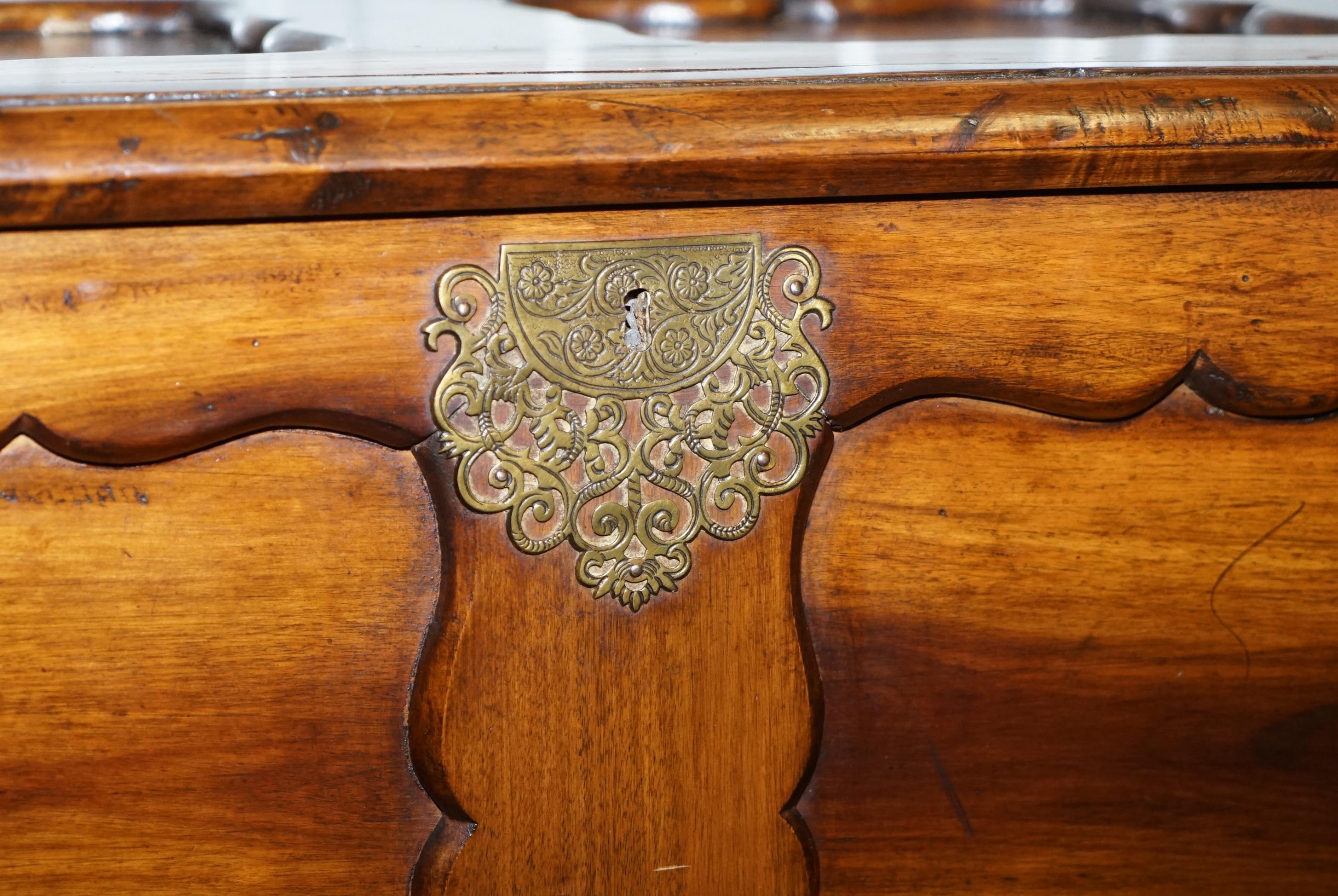Lovely Vintage Hardwood Ornately Carved Trunk Chest with Drawer Claw & Ball Legs For Sale 2
