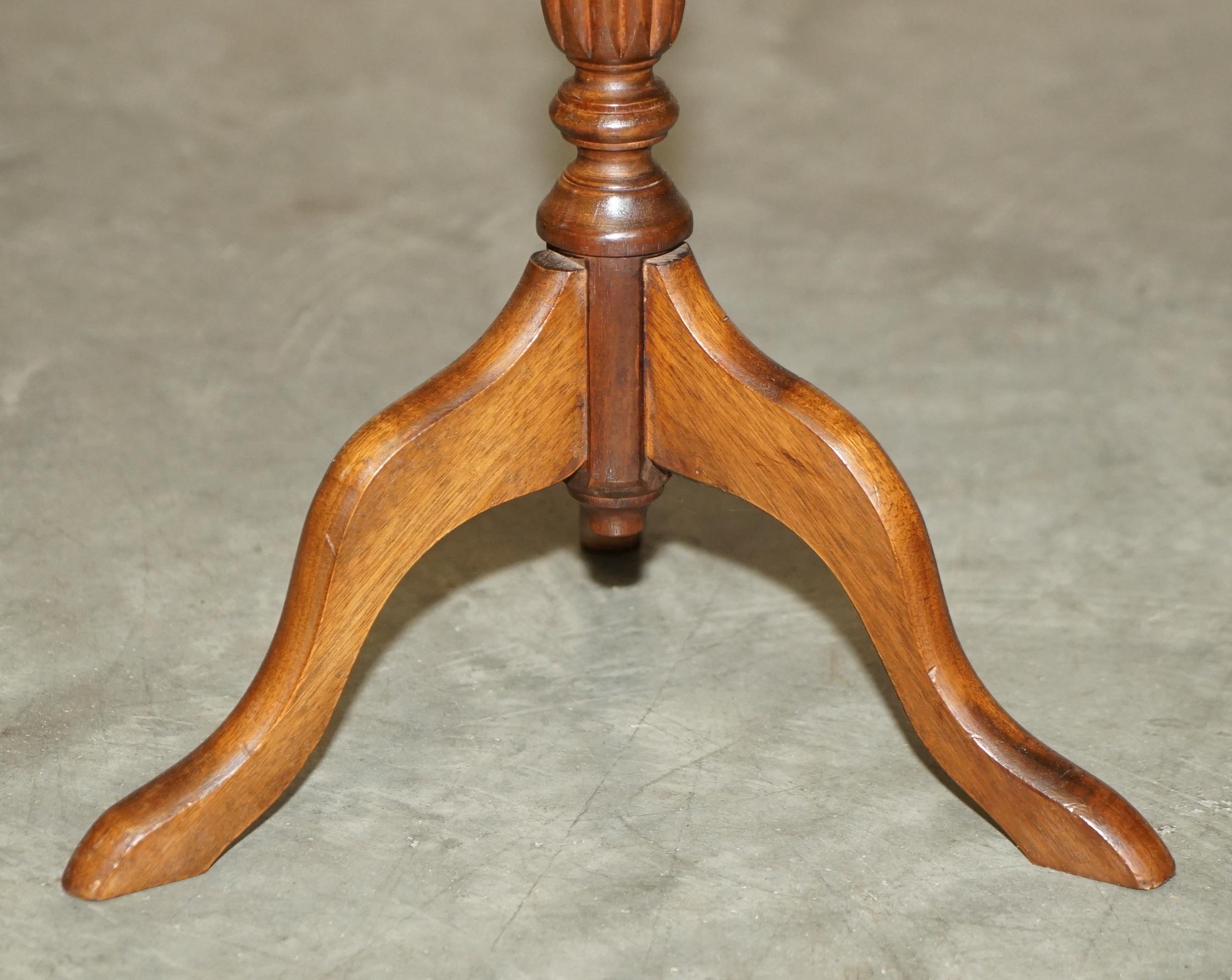 English Lovely Vintage Hardwood Tripod Lamp Side End Wine Table a Very Versatile Piece