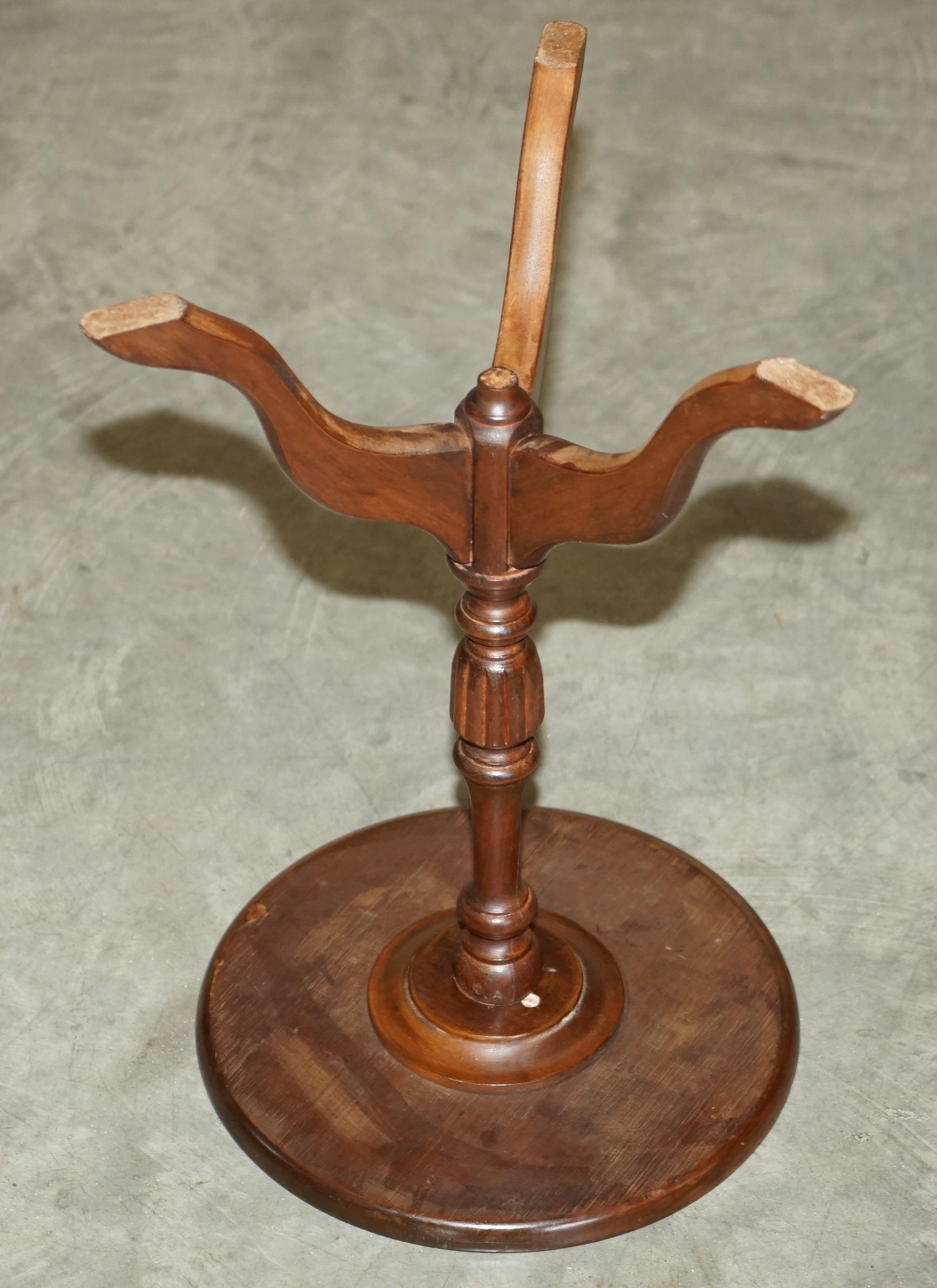 20th Century Lovely Vintage Hardwood Tripod Lamp Side End Wine Table a Very Versatile Piece
