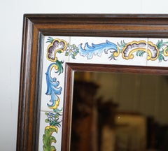 Lovely Vintage Mediterranean Tile Mirror Signed to the Bottom Lovely Look & Feel