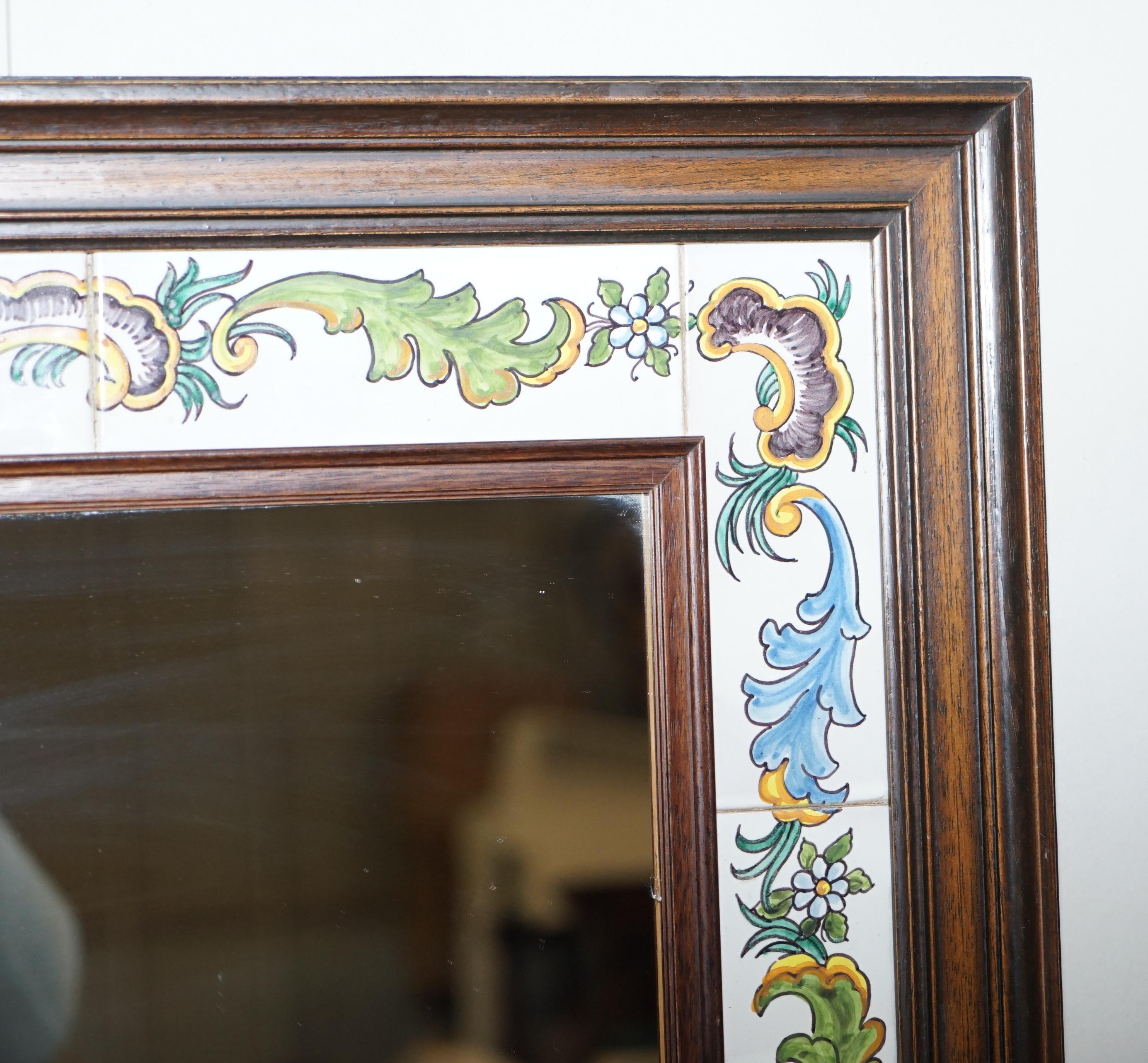 Post-Modern Lovely Vintage Mediterranean Tile Mirror Signed to the Bottom Lovely Look & Feel