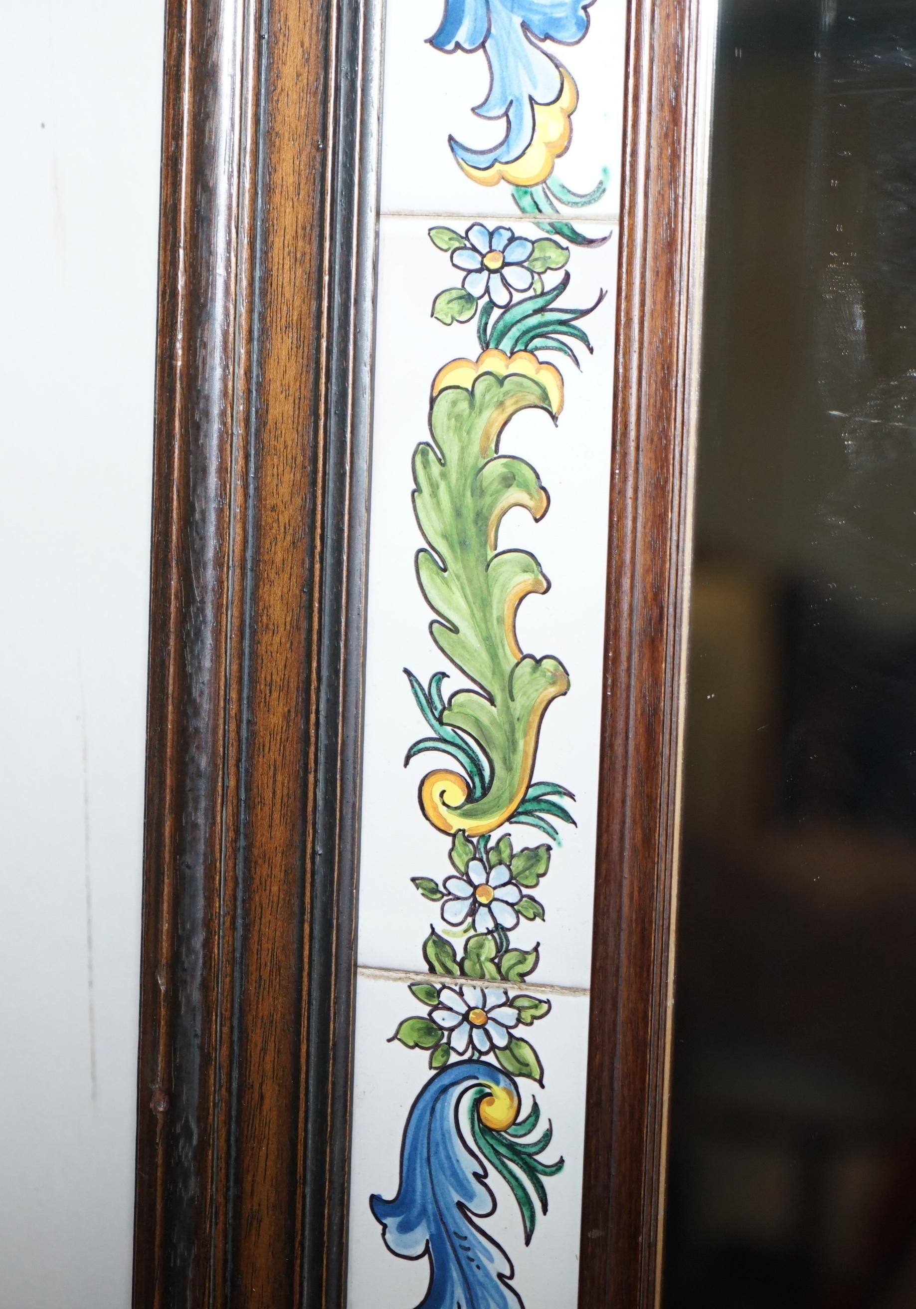 Lovely Vintage Mediterranean Tile Mirror Signed to the Bottom Lovely Look & Feel 1