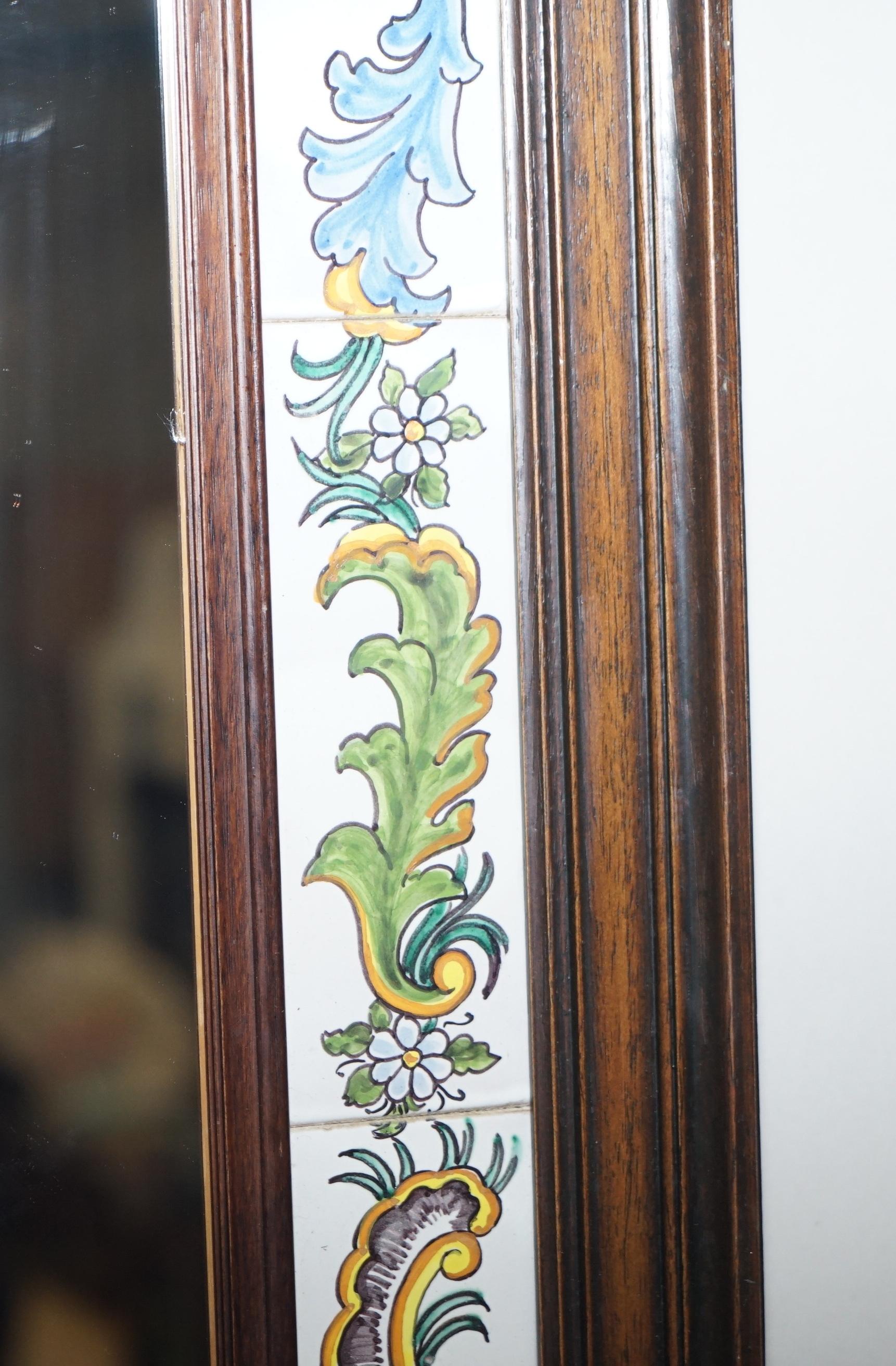 Lovely Vintage Mediterranean Tile Mirror Signed to the Bottom Lovely Look & Feel 2