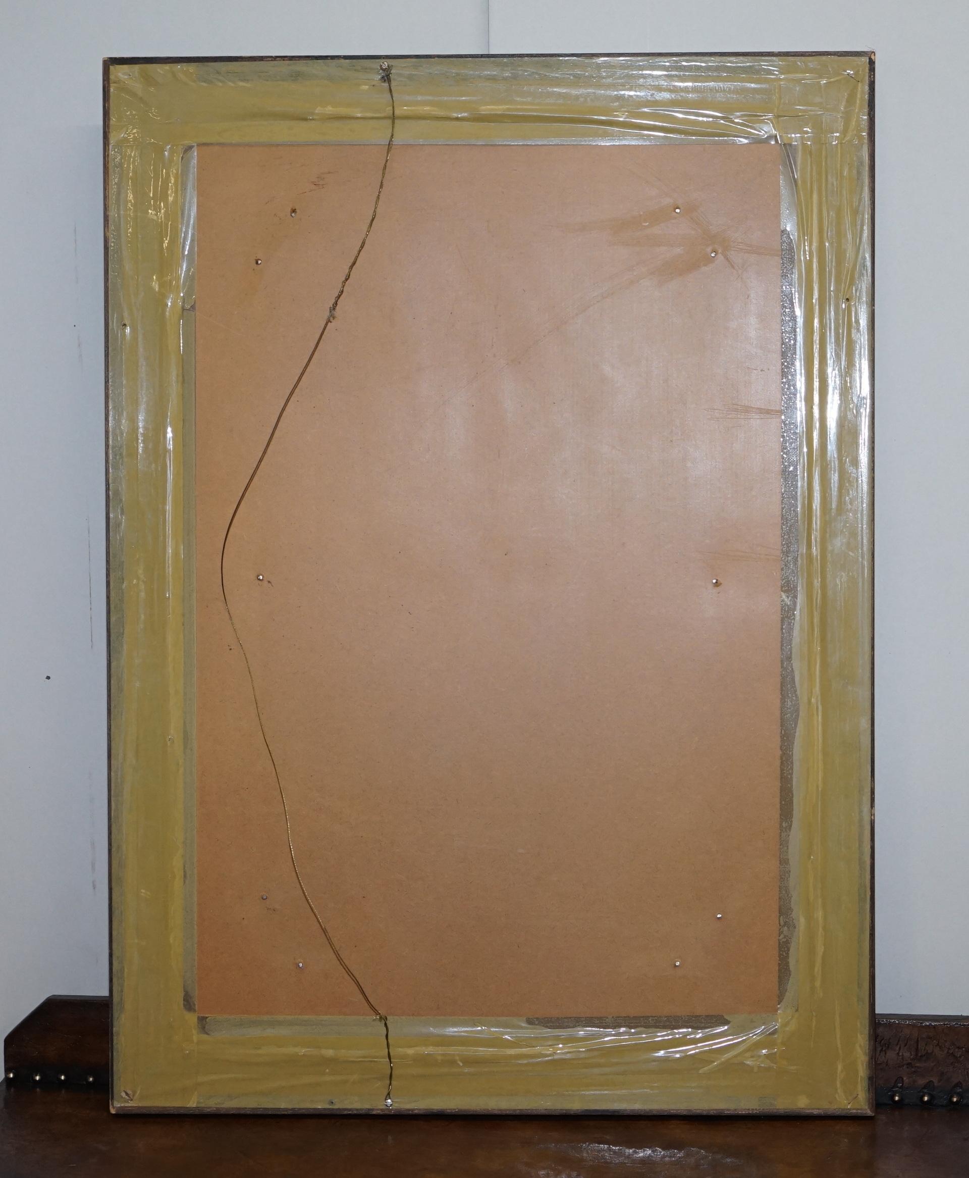 Lovely Vintage Mediterranean Tile Mirror Signed to the Bottom Lovely Look & Feel 3