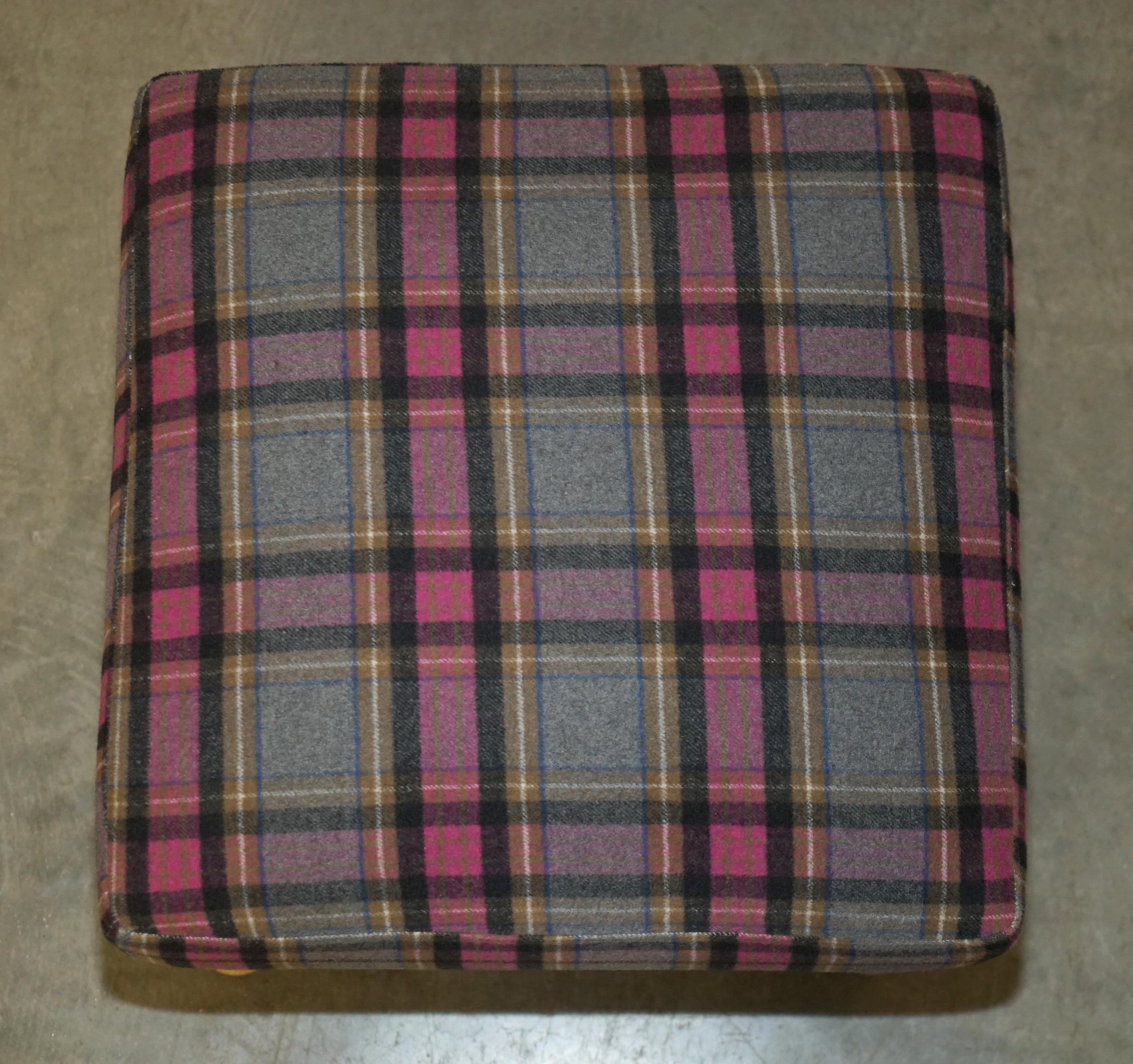 Country LOVELY VINTAGE TAGLIA MEDIA CALZOLAIO CON FELPA DI LANA TARTAN SCOTTISH CHECK in vendita