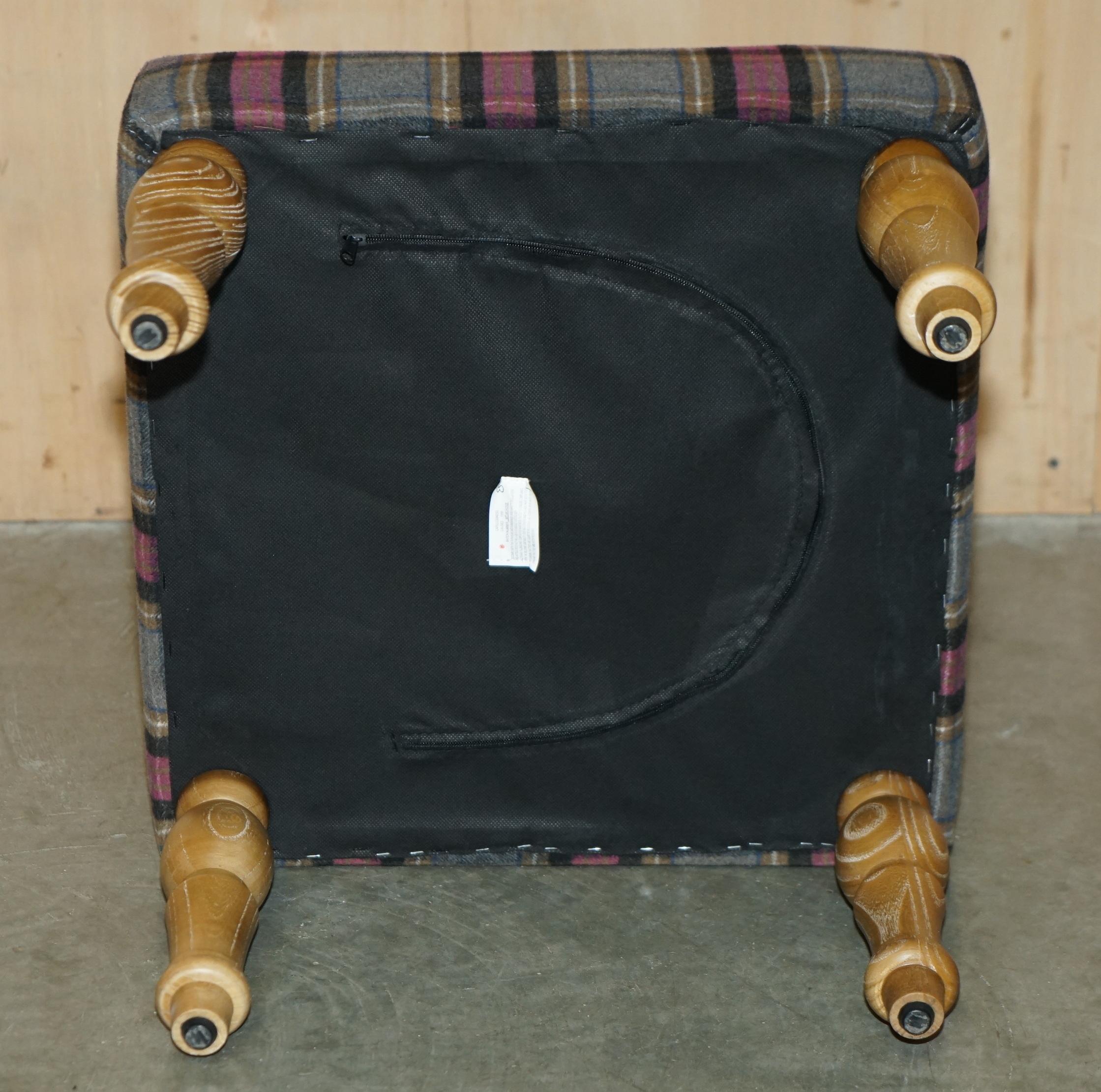Tappezzeria LOVELY VINTAGE TAGLIA MEDIA CALZOLAIO CON FELPA DI LANA TARTAN SCOTTISH CHECK in vendita