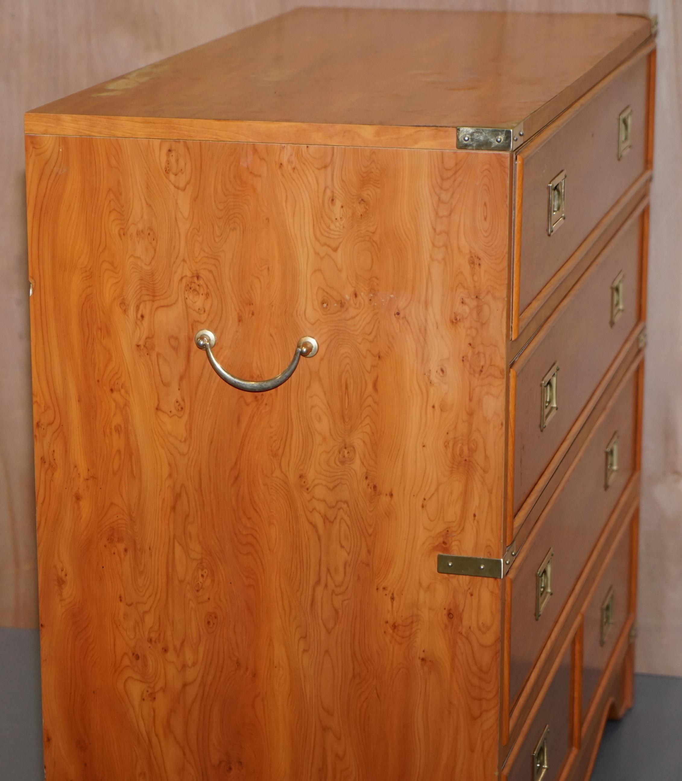 Lovely Vintage Meubles Gautier Made in France Military Campaign Chest of Drawers For Sale 2