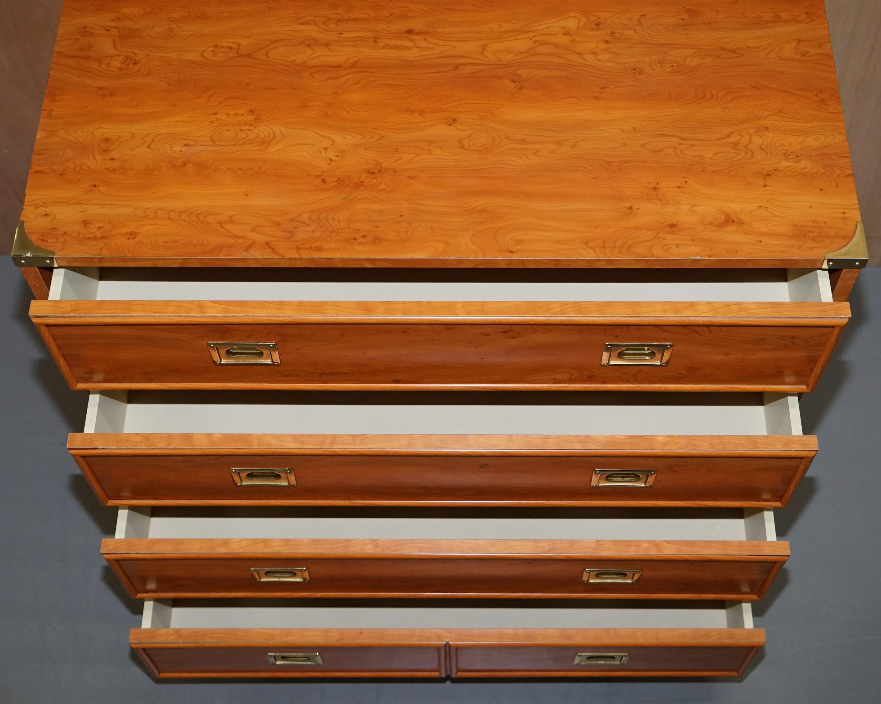 Lovely Vintage Meubles Gautier Made in France Military Campaign Chest of Drawers For Sale 5