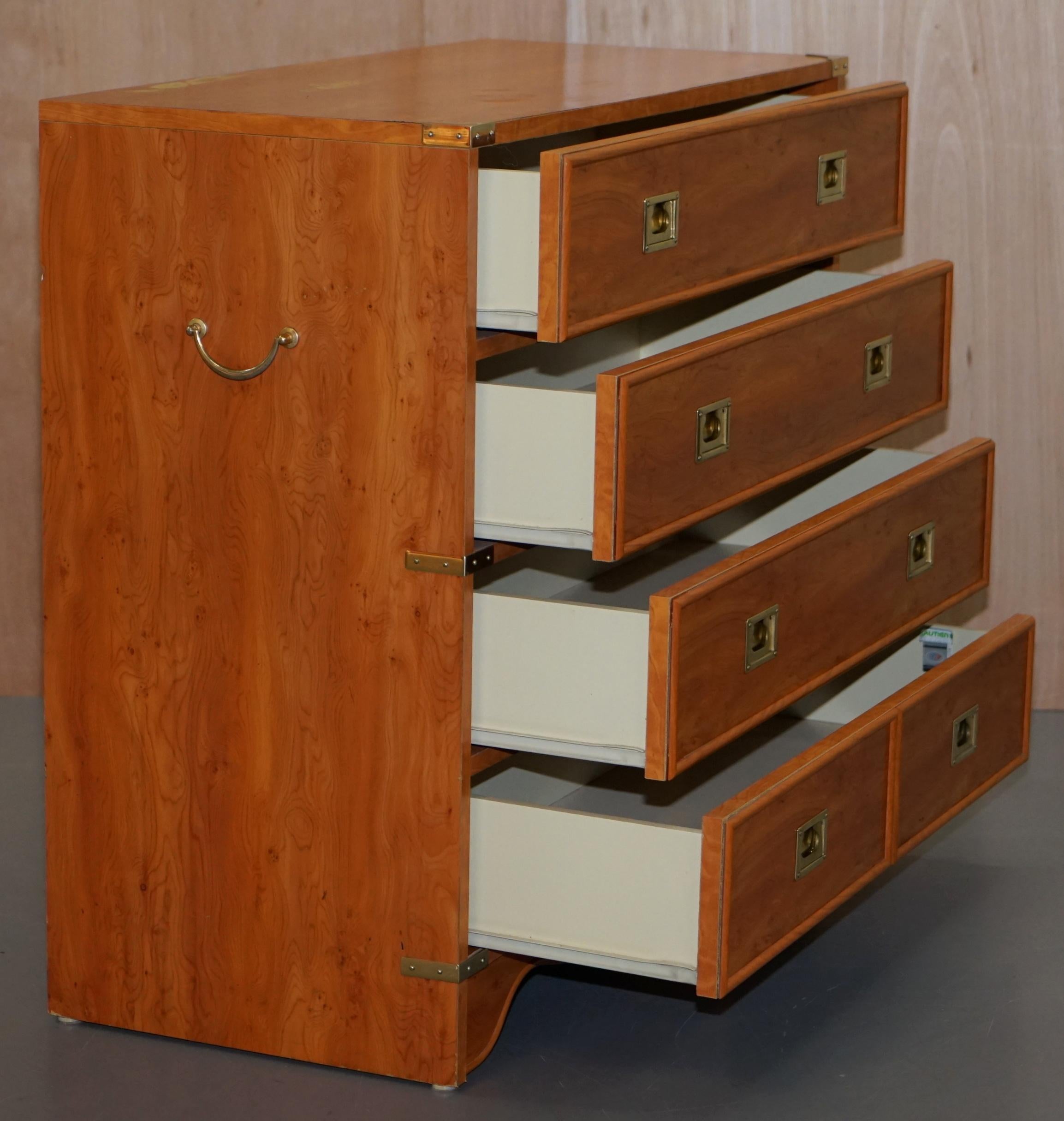Lovely Vintage Meubles Gautier Made in France Military Campaign Chest of Drawers For Sale 5