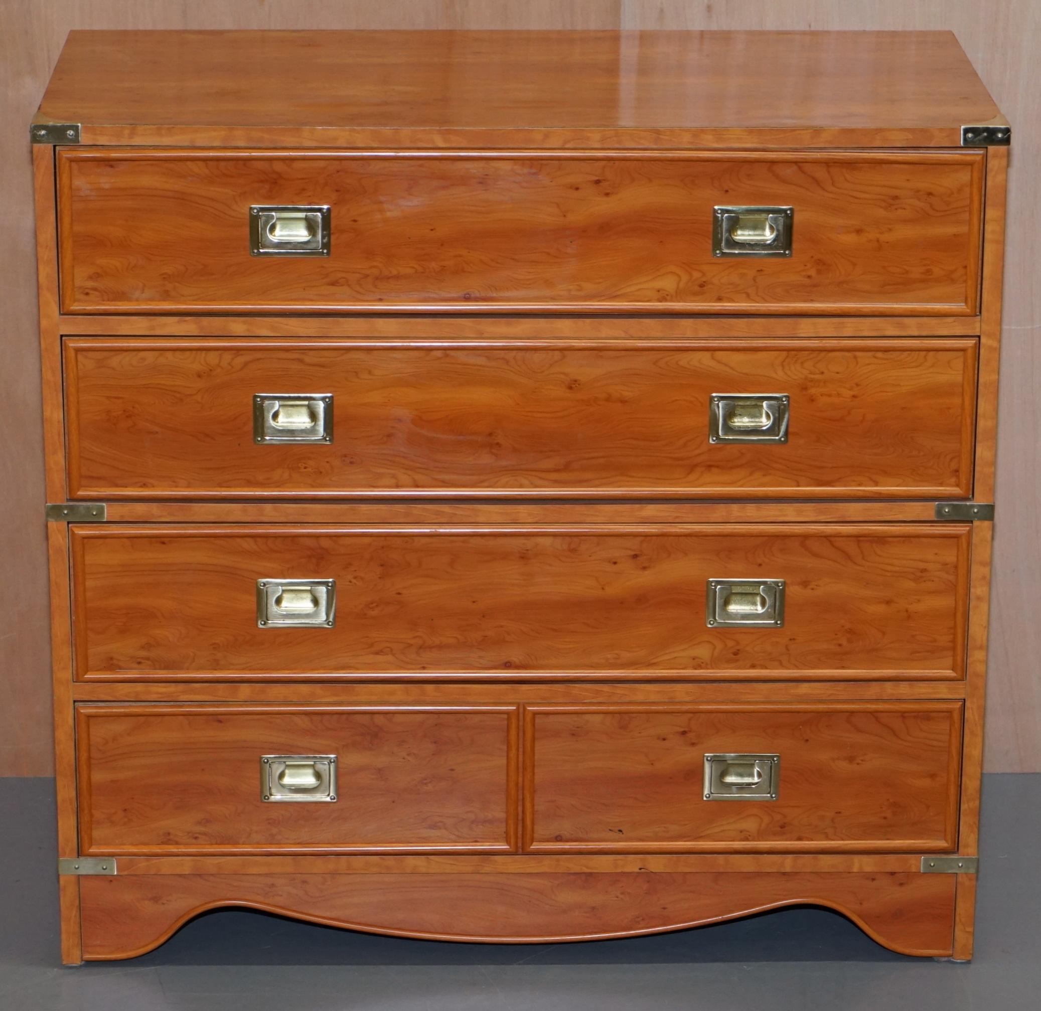 We are delighted to offer for sale this very nice chest of drawers by Meubles Gautier made in France in the military campaign style

A decorative and functional chest of drawers, it is quite a shallow chest so it doesn’t take up much room and it a